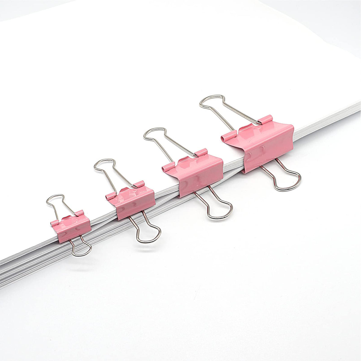 Binder Clip Paper Clamps, Assorted Sizes (Mini, Small, Medium, Large), 100 Pcs Clips for Office
