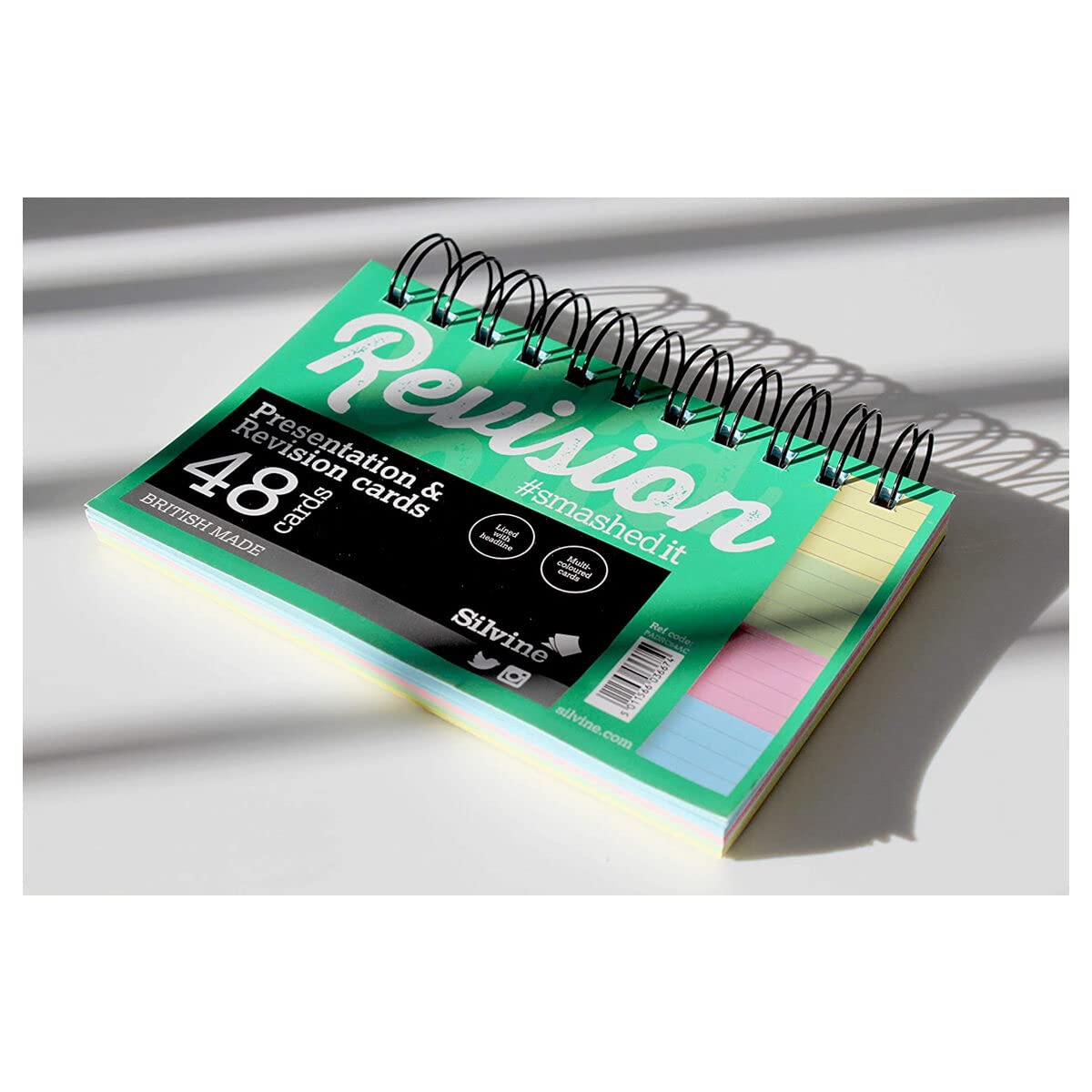 Silvine Wirebound Revision Cards Assorted 6x4 Inch