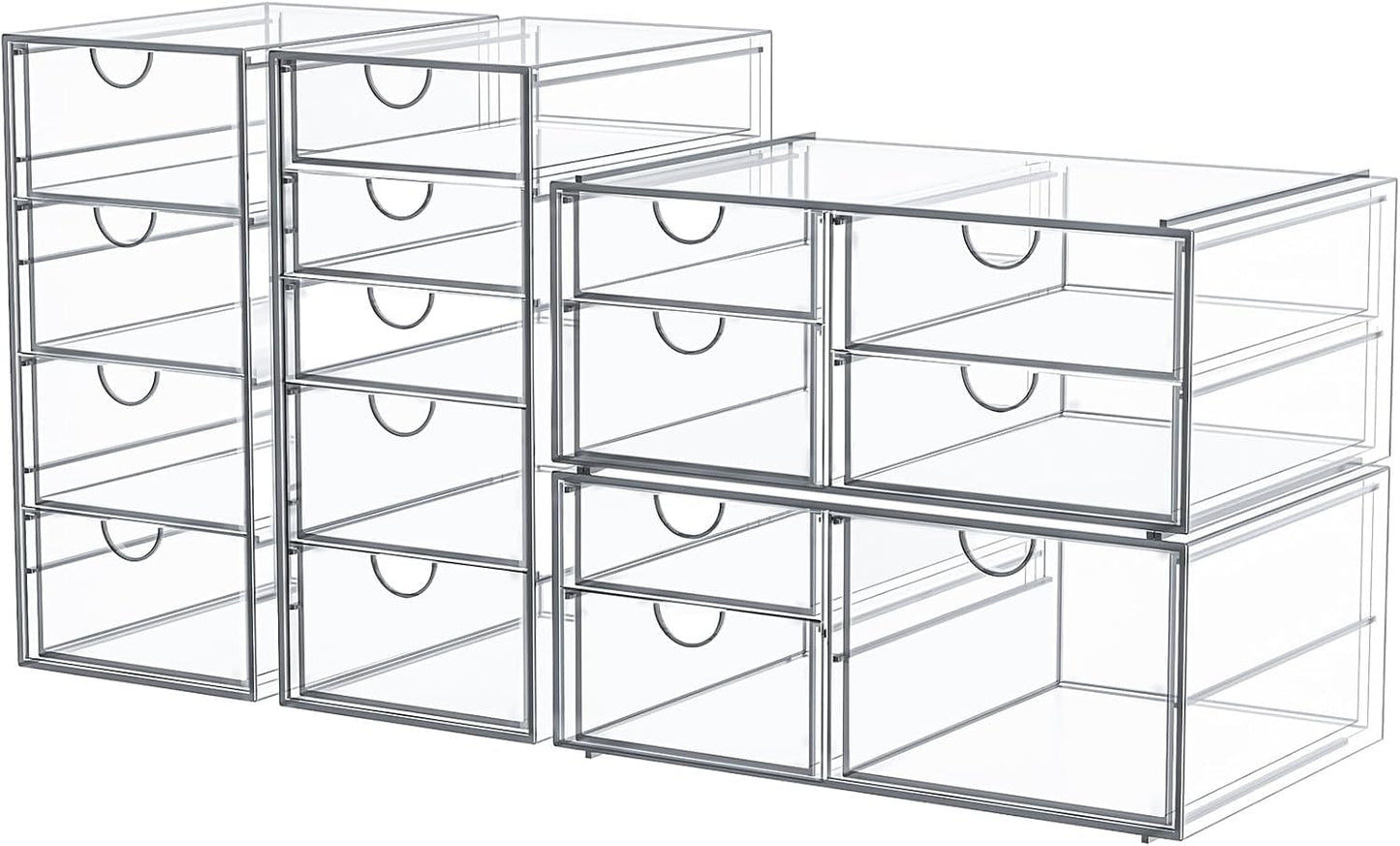 caktraie Acrylic16-Drawer Storage & Makeup Organizer for Desk