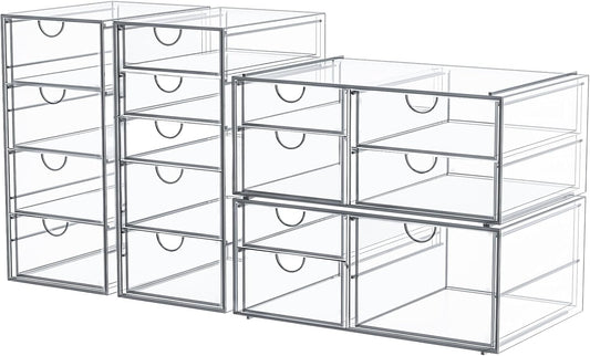 caktraie Acrylic16-Drawer Storage & Makeup Organizer for Desk