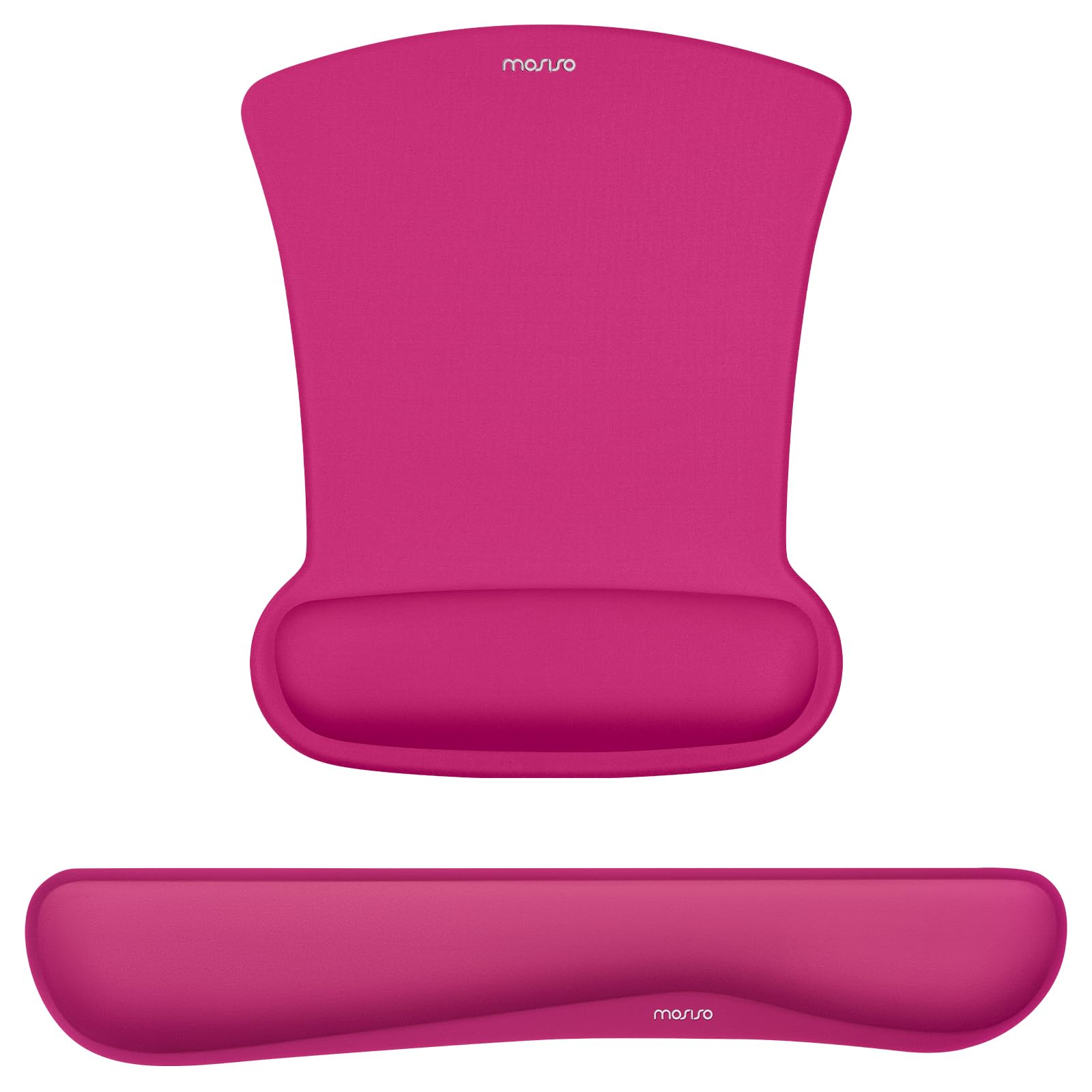 MOSISO Wrist Rest Support for Mouse Pad & Keyboard Set, Rose Red