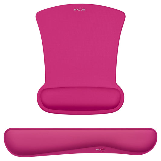 MOSISO Wrist Rest Support for Mouse Pad & Keyboard Set, Rose Red