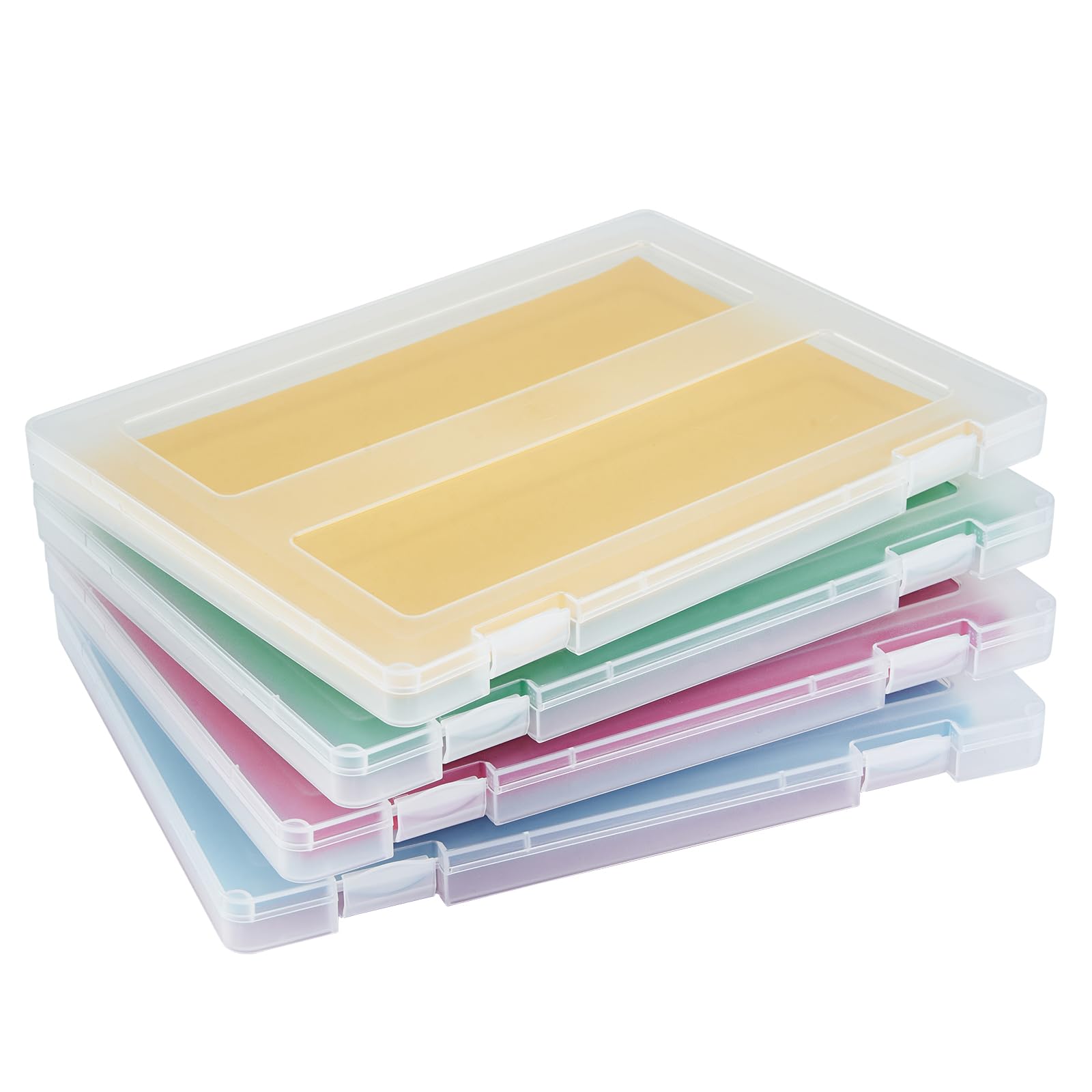 Mickiewicz 4 Pack A4 Paper Storage Box, 8.5 x 11 Project Case for US letter, Thick Scrapbook