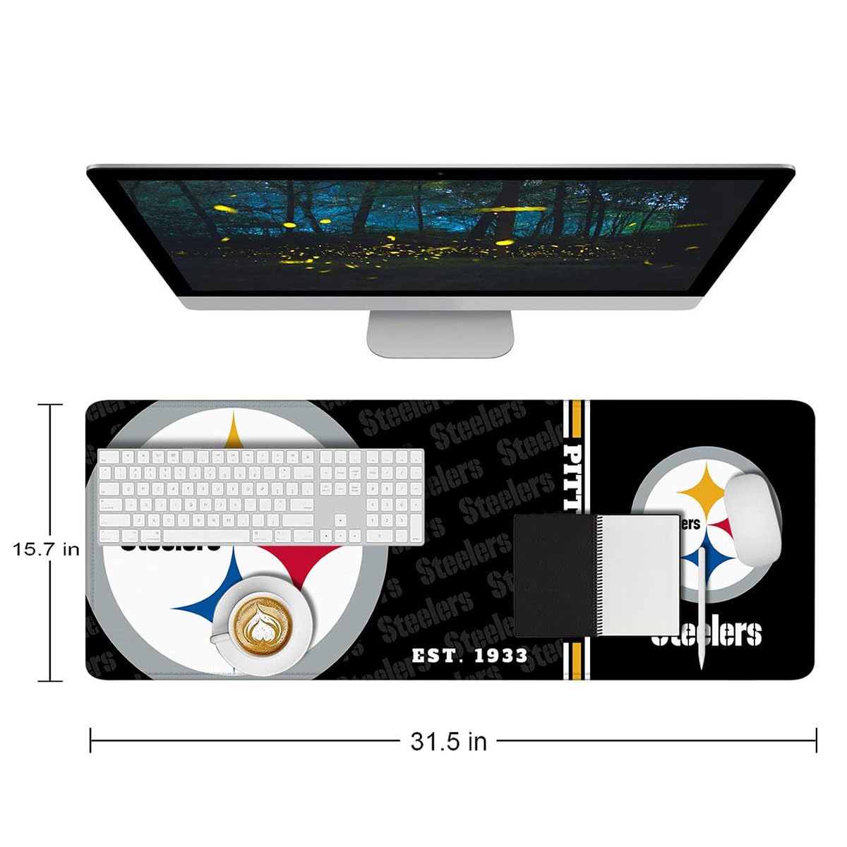 Mouse Pad Extended Large Gaming Desk Pad 31.5 x 11.8 Inch, XL Mousepad Topographic Mouse Pad with