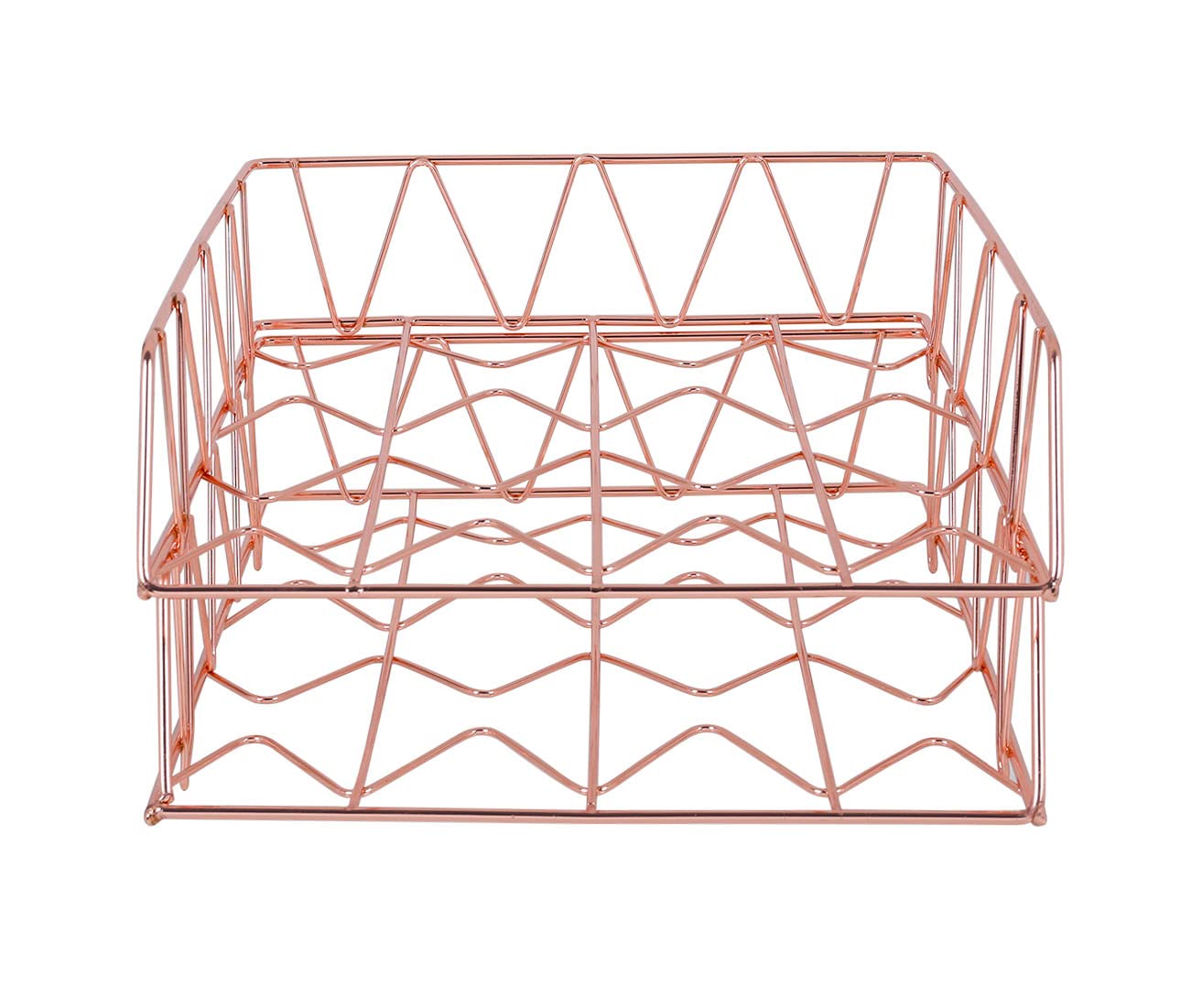 PAG-Mass Set of 2 Office Supplies Metal Stackable File Document Letter Tray Organizer for Desk