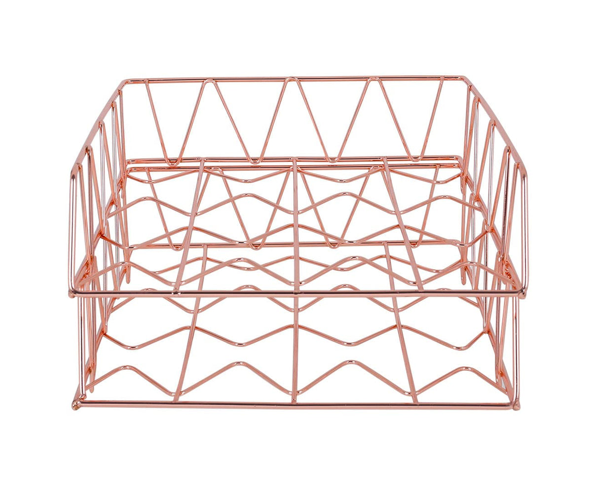 PAG-Mass Set of 2 Office Supplies Metal Stackable File Document Letter Tray Organizer for Desk
