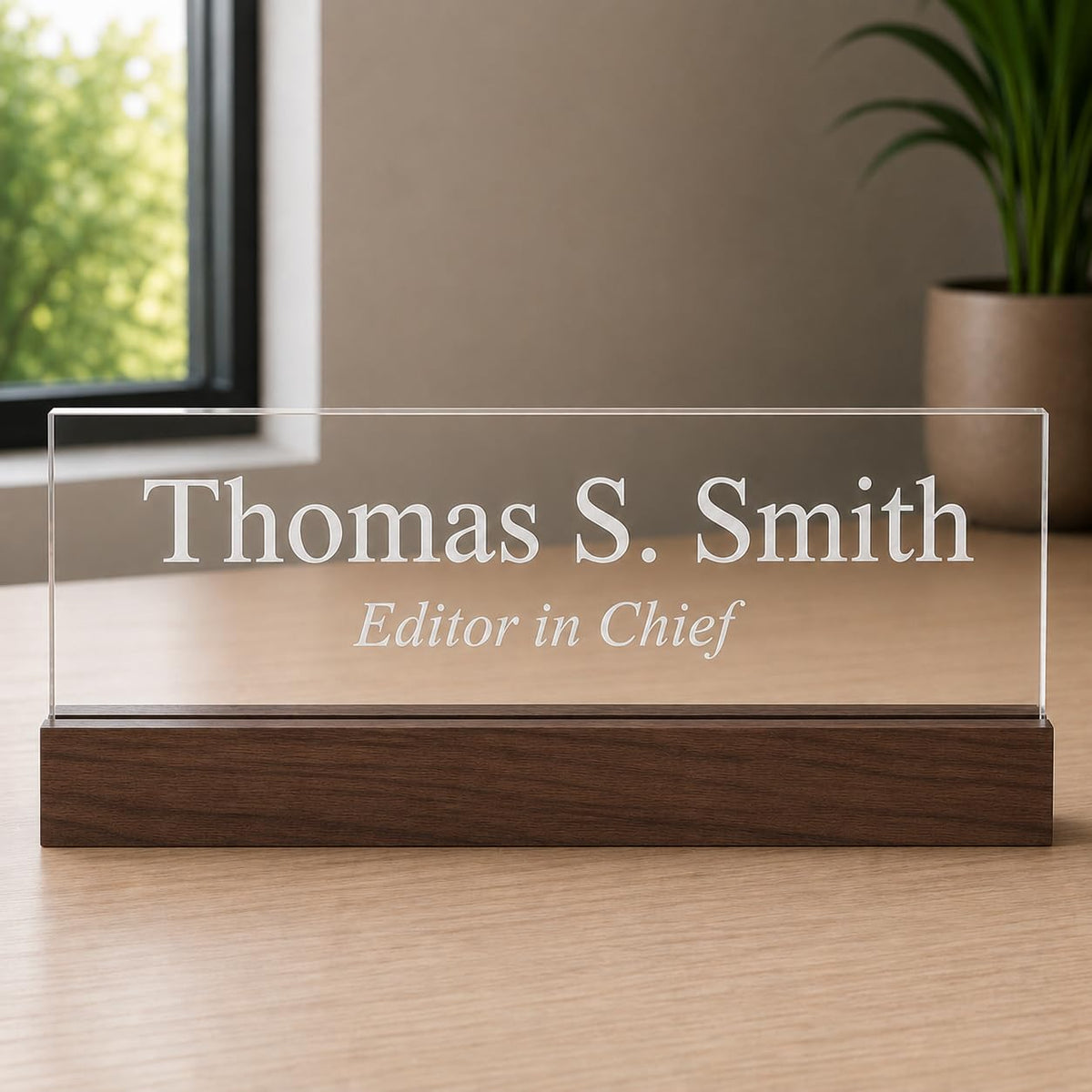 Lasercrafting Personalized Acrylic Office Desk Name Plate, Laser Engraved