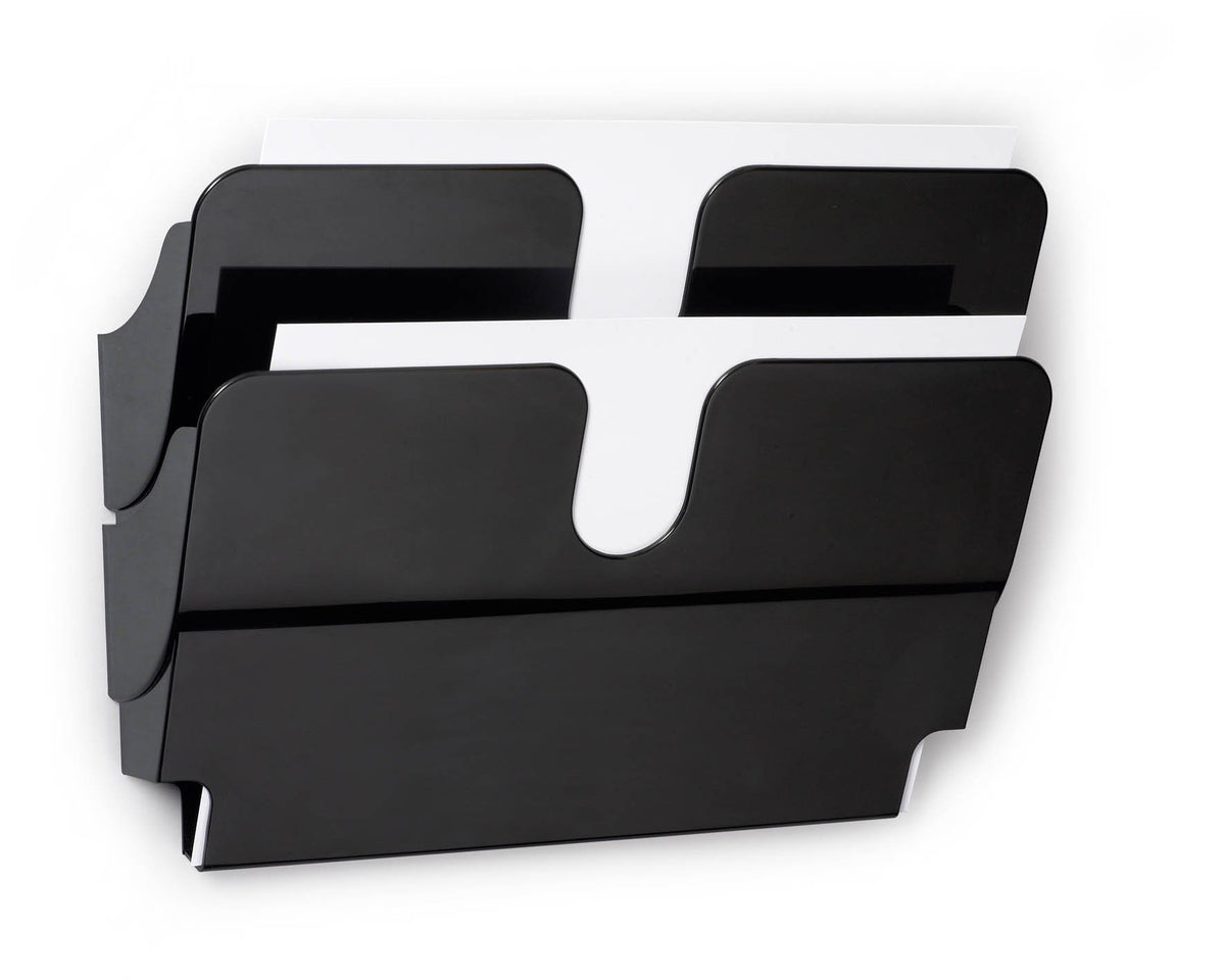 Durable FlexiPlus 2 1709014060 Literature Holder with 2 Compartments A4 Landscape - Black