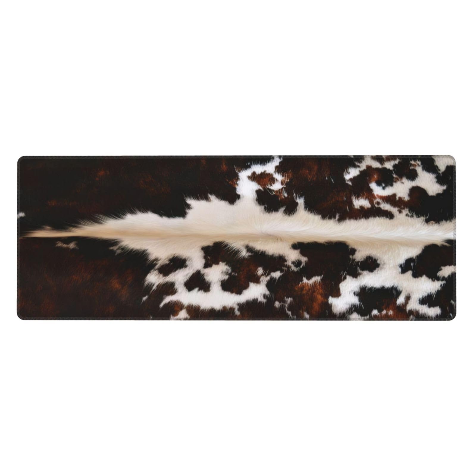 PPZCXWP Faux Cowhide Desk Mat Large 31.5x11.8 Rustic Fur Mouse Pad