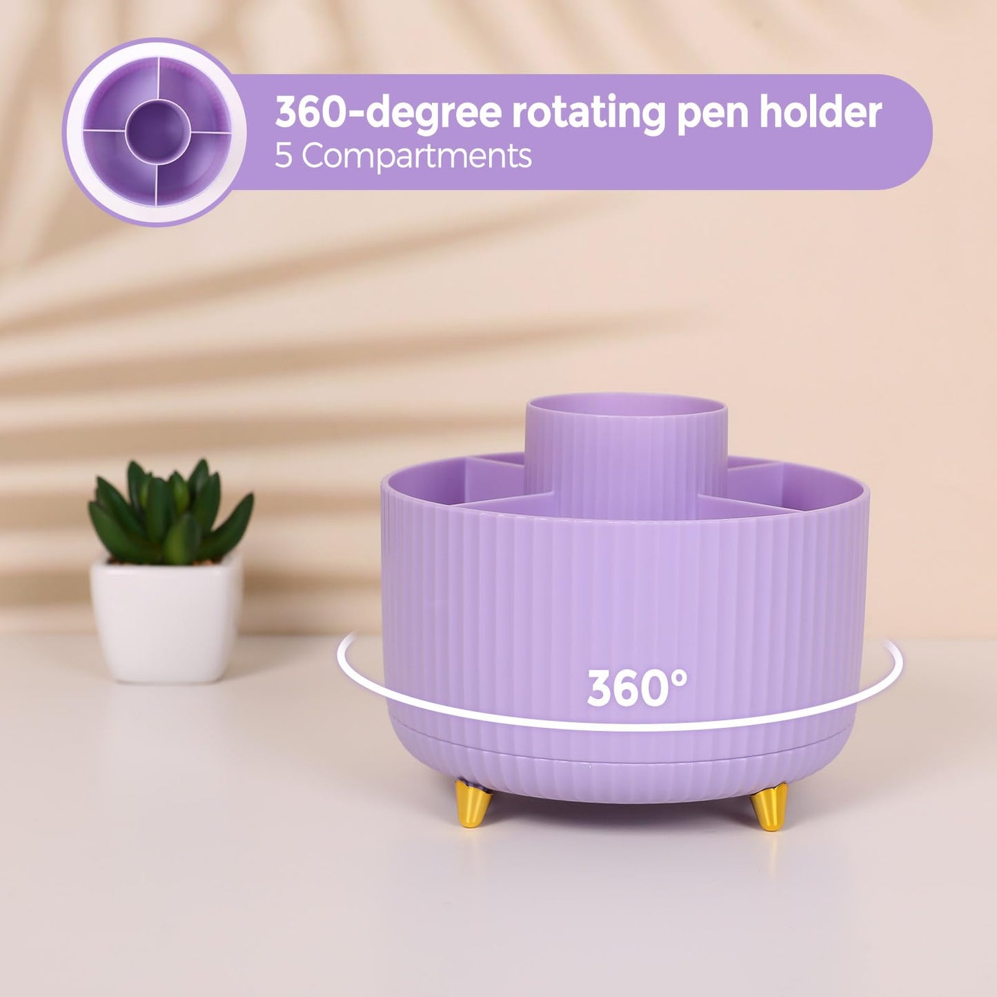 SKYDUE Purple Office Supplies Set with Pencil Holder for Desk,11 PCS