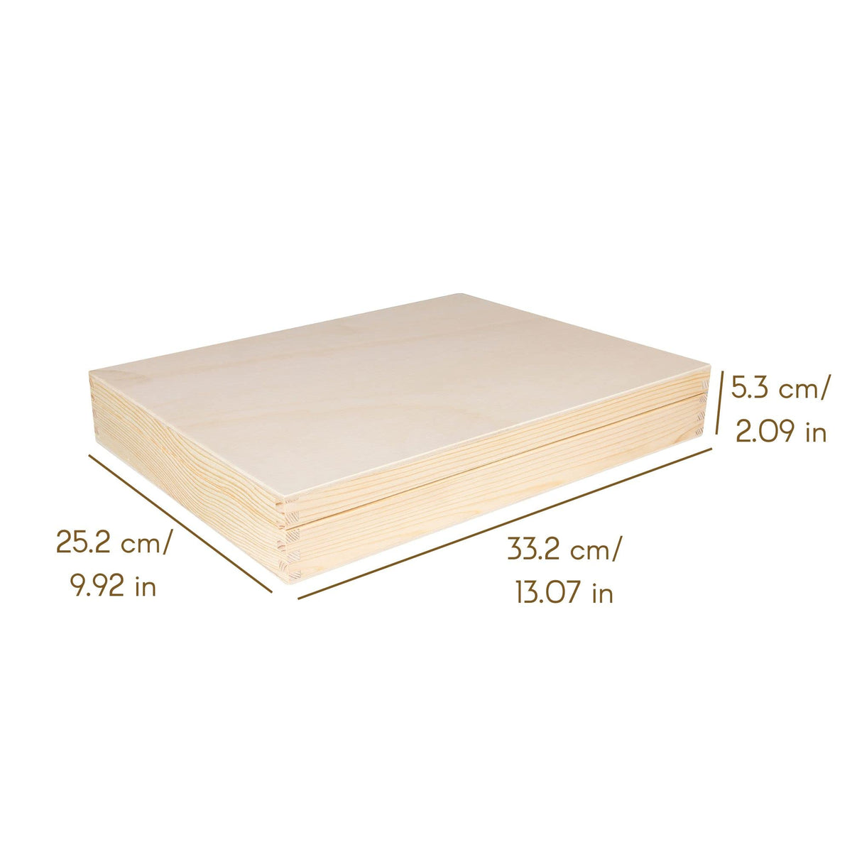 Creative Deco A4 Wooden Storage Box Unpainted Plain Flat