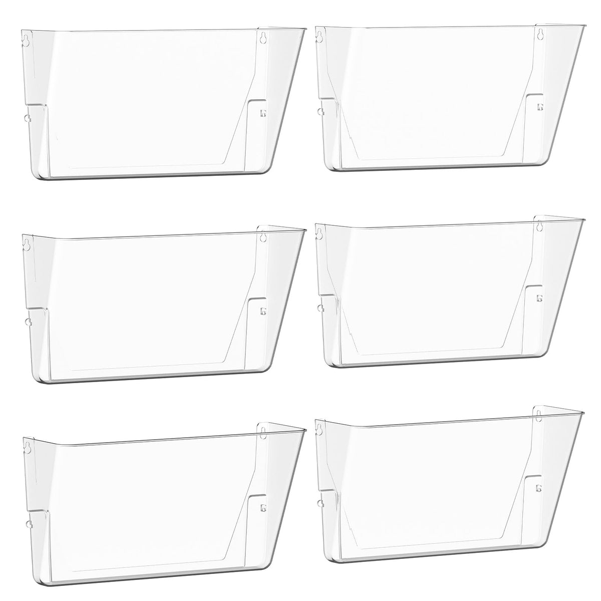 Gawerk Clear Acrylic Single Pocket, Plastic Hanging Wall Mount File Holder for Office Home (Clear