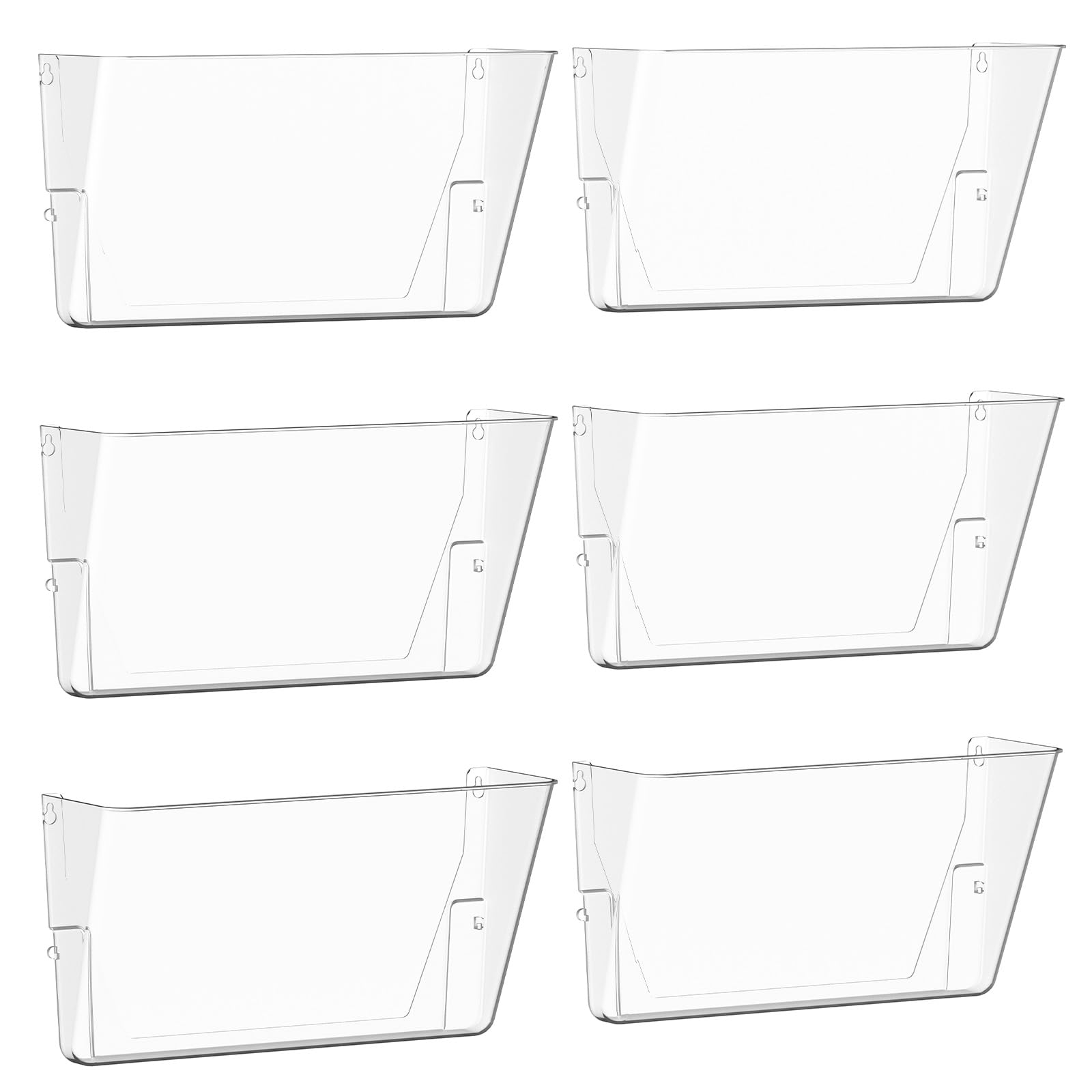 Gawerk Clear Acrylic Single Pocket, Plastic Hanging Wall Mount File Holder for Office Home (Clear