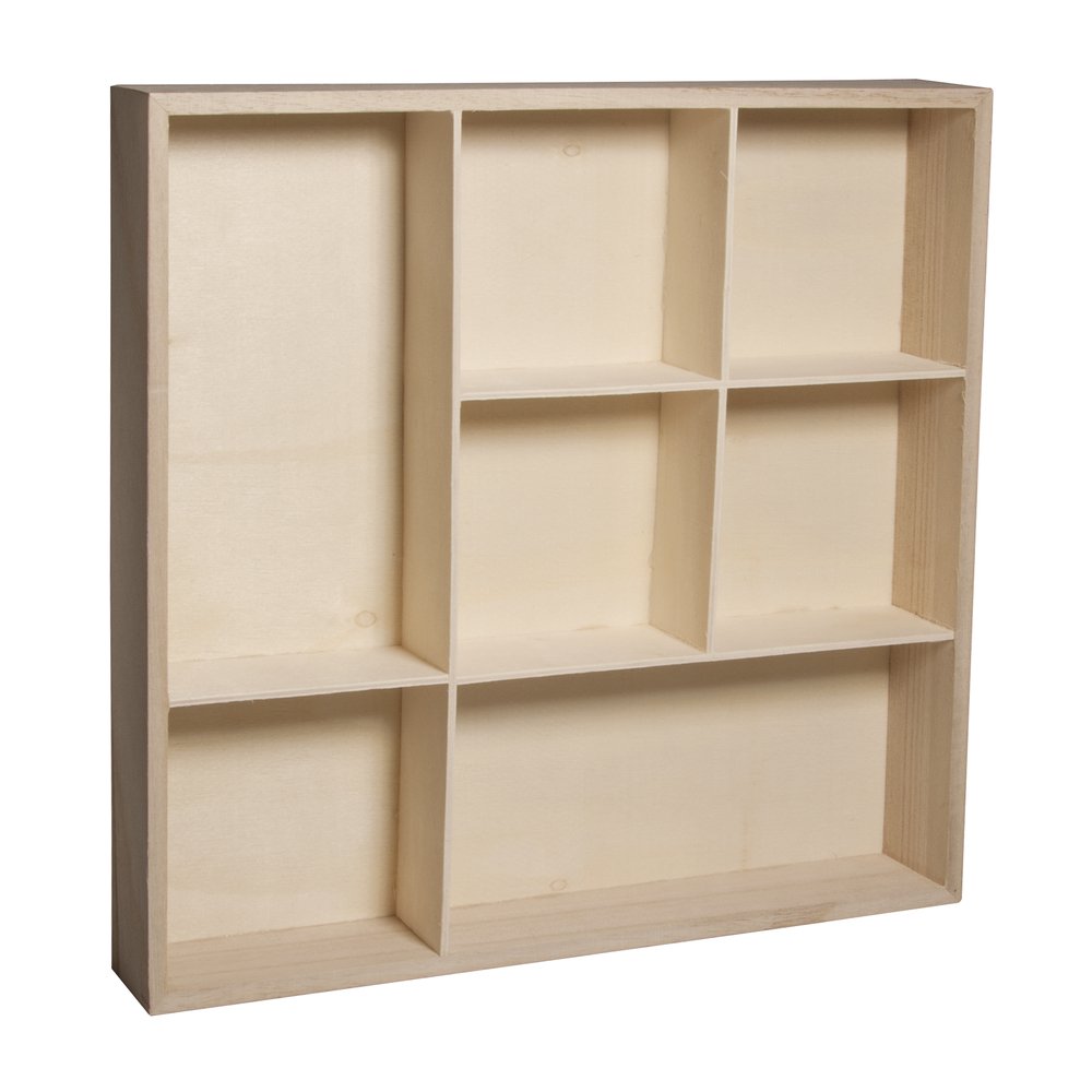 Rayher Wooden Seed Box, FSC Mix Credit, 26x26x4cm, 7 Sections, Multi-Colour, 2.6 x 2.6 x 0.4 cm