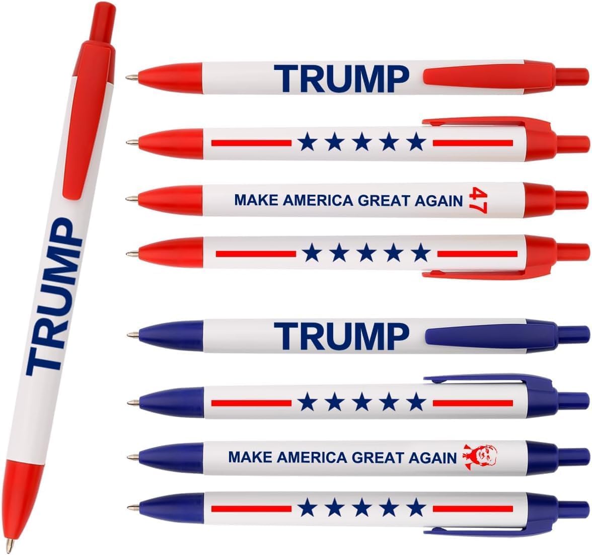 Trump Pens Bulk, 50 Pack Patriotic Ballpoint Pens Black Ink with “TRUMP” and “MAKE AMERICA GREAT