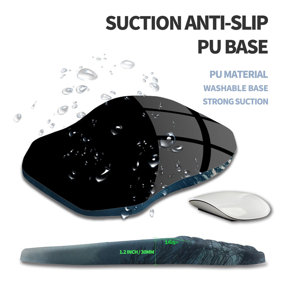 Gleamtide Ergonomic Raised Mouse Pad Wrist Support with Bilateral Slope Memory Foam Mousepad for