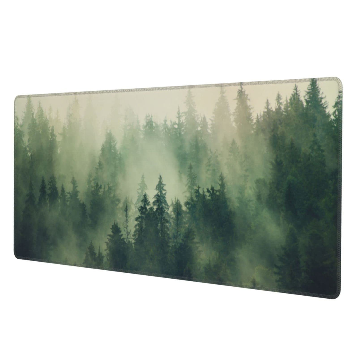 Green Forest Pine Fog Mountain Tree XXL XL Large Gaming Mouse Pad for Desk, Non-Slip Long Extended
