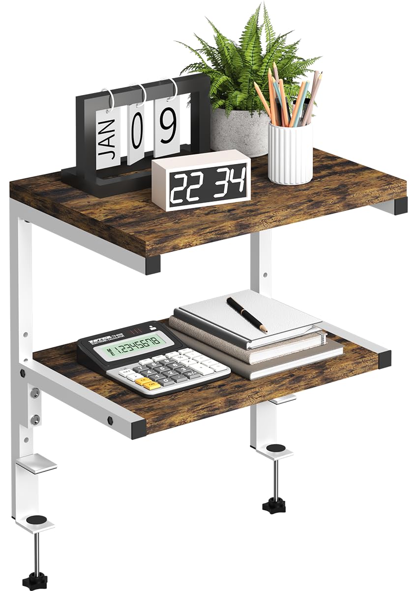 Mondazie 2-Tier Adjustable Desk Shelf Organization, White