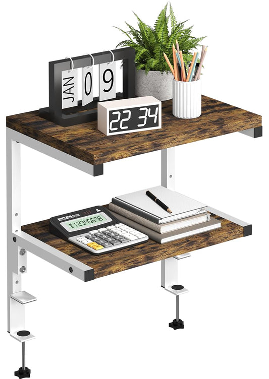 Mondazie 2-Tier Adjustable Desk Shelf Organization, White