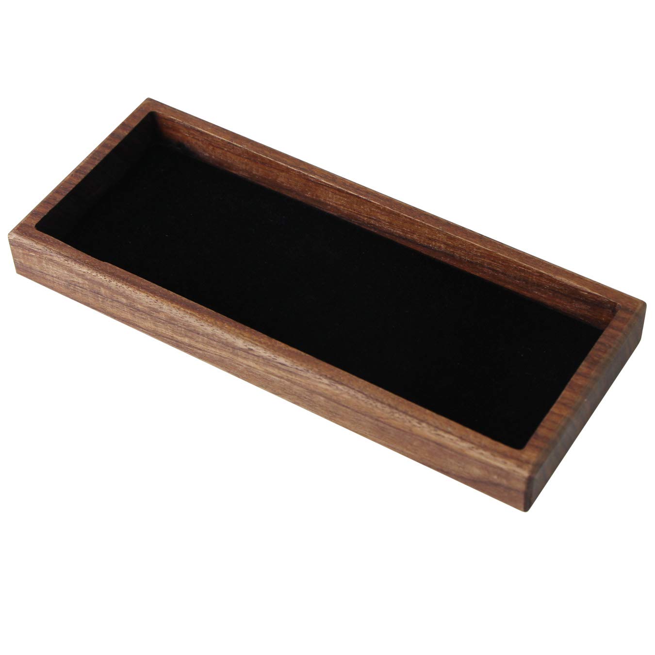 aufodara Wood Pen Tray Desktop Office Storage Box Coin Keys Holder