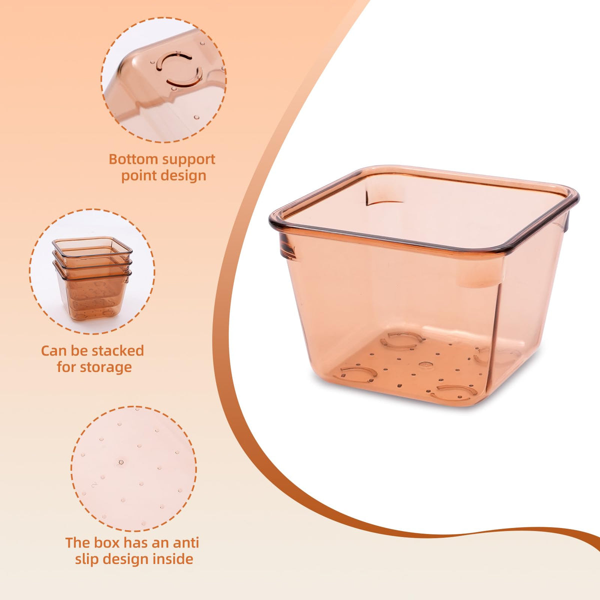 Trotianingyu Coffee Acrylic Drawer Organizers Set Storage for Makeup, Office Desk Small Vanity