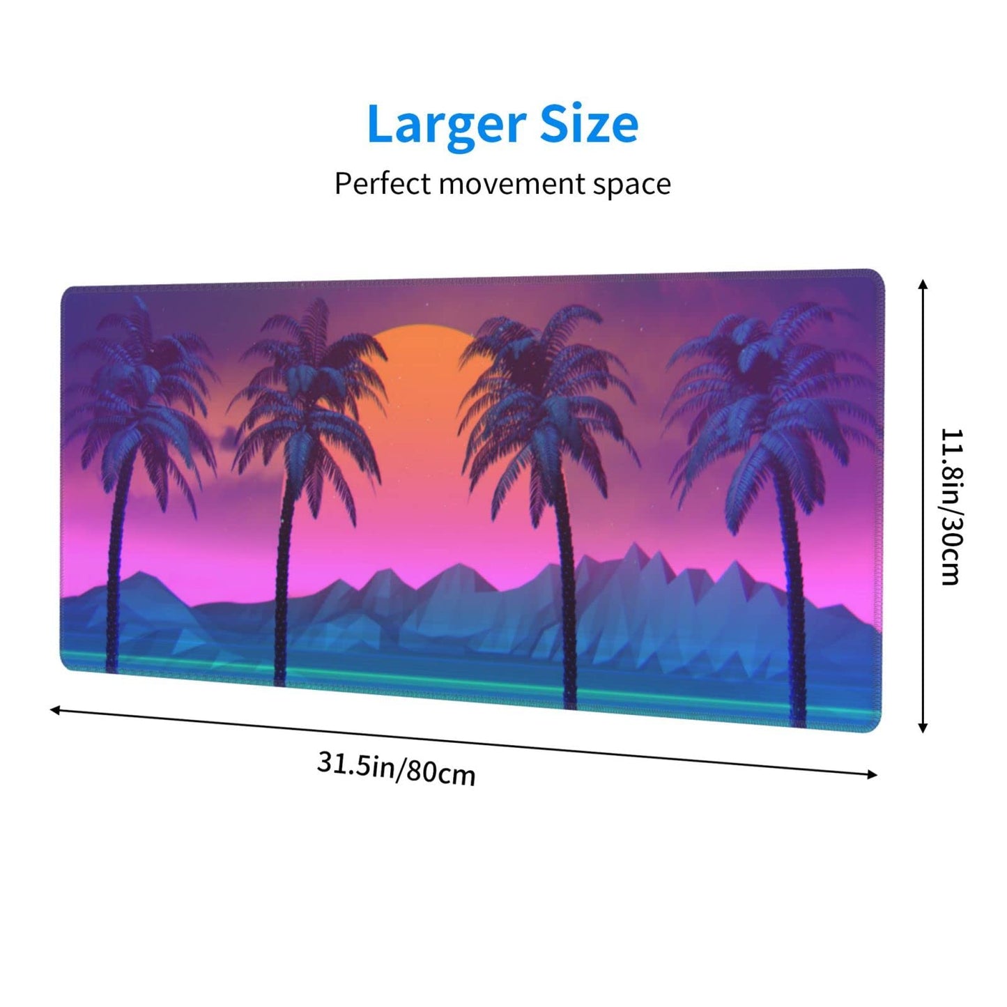 Cool Synthwave and Retrowave Gaming Mouse Pad Large XL Desk Mat Long Extended Pads Big Mousepad for