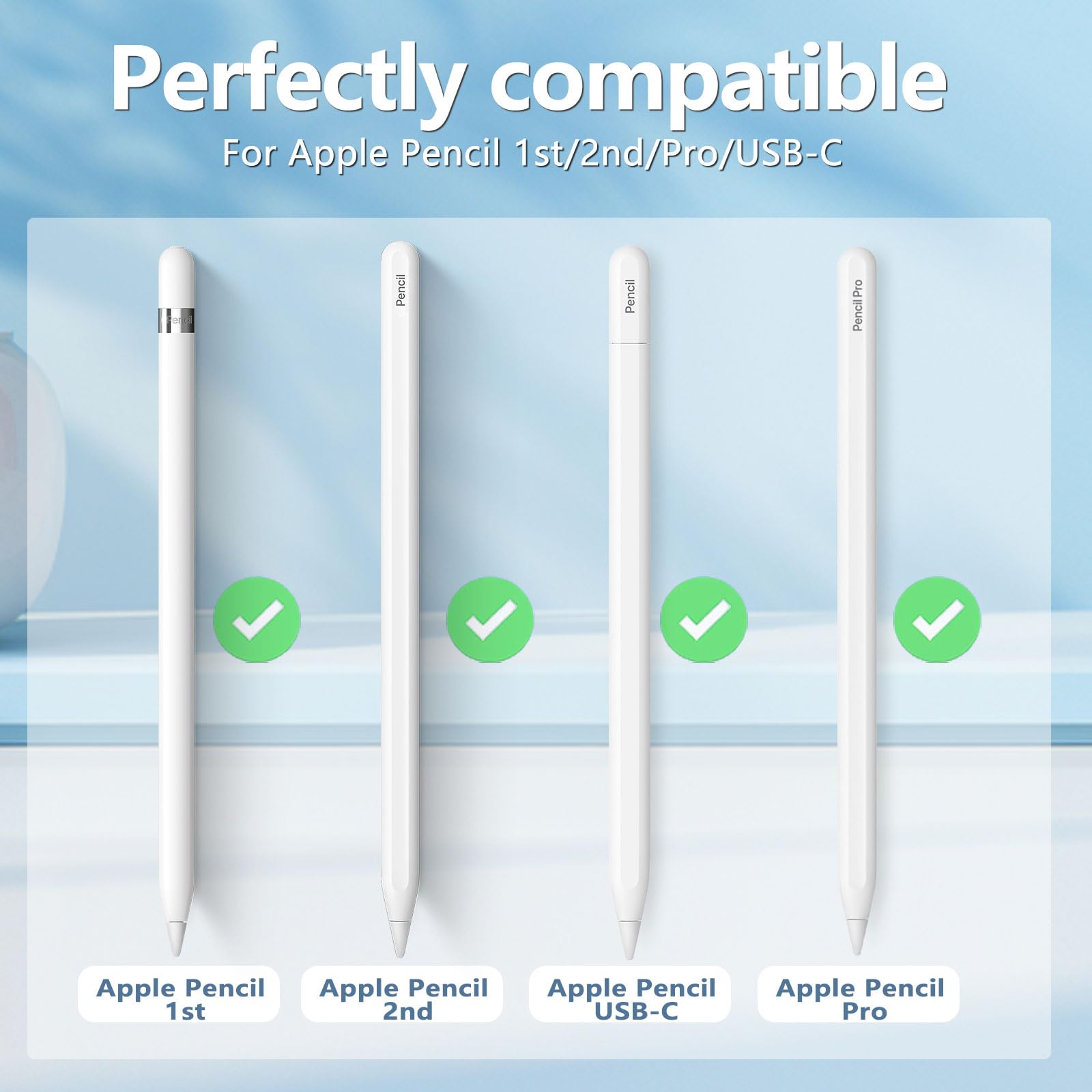Inesore for Apple Pencil Case with 5 Pcs Replacement Tips (Green)
