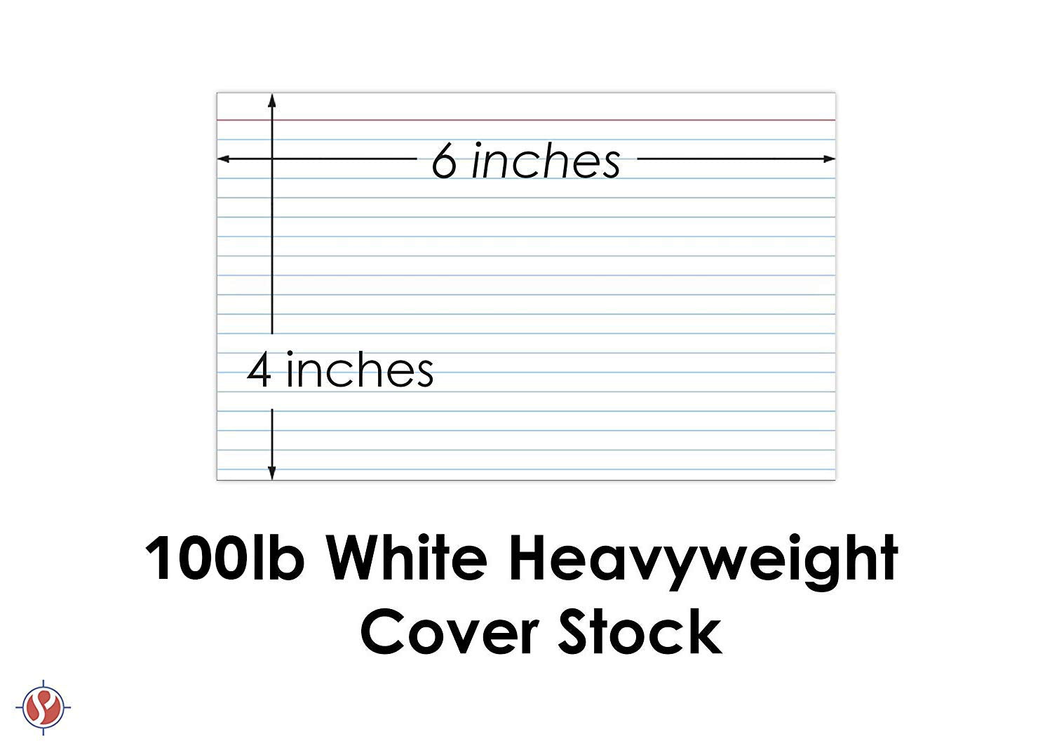 Ruled Index Cards, On 100lb. Heavyweight Thick White Cover Stock. "100 per pack" (4 x 6)