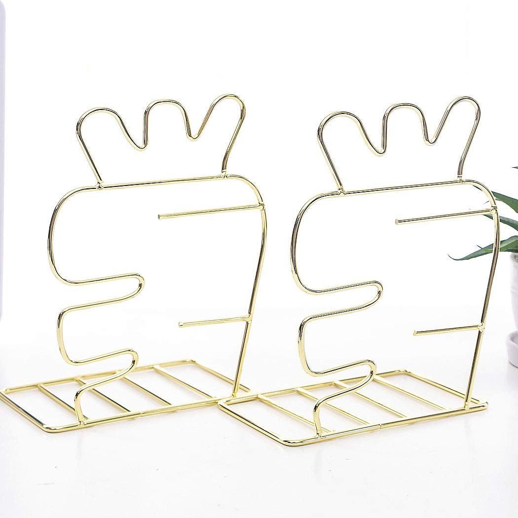 SIPLIV Creative Minimalist Style Bookends Metal Adjustable Books Holder Stand Book Rack Desk