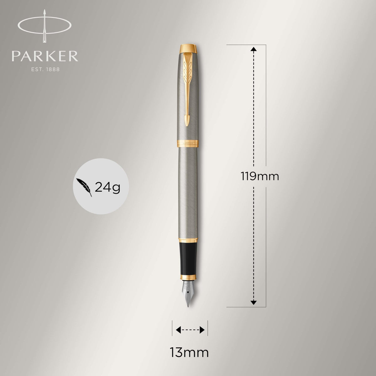 Fountain pen PARKER IM, size F, ink cartridge.