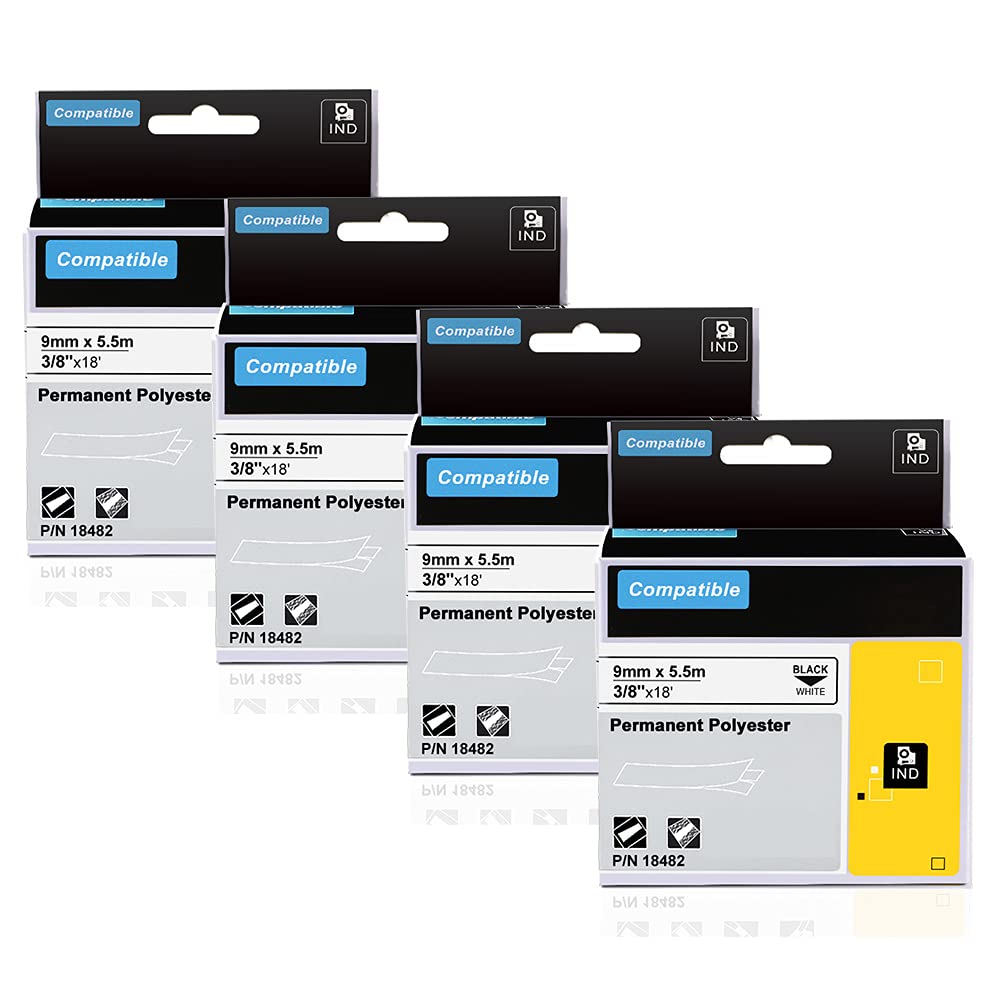 Aonomi Rhino 18482 a18482 Labels Replace for DYMO 18482 3/8" 9mm