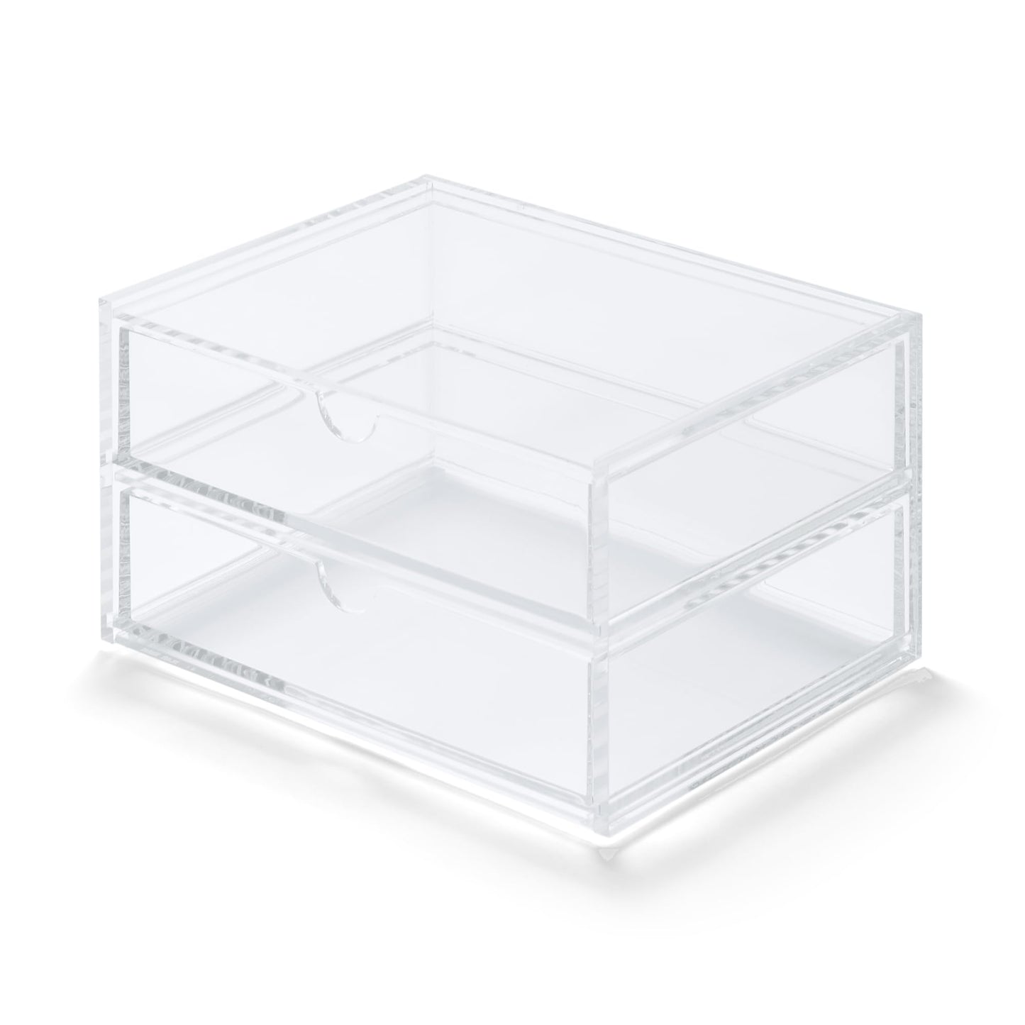 Muji Acrylic Stackable 2-Drawer Storage Case, Small,17.5 cm Width x 13 cm Depth x 9.5 cm Height