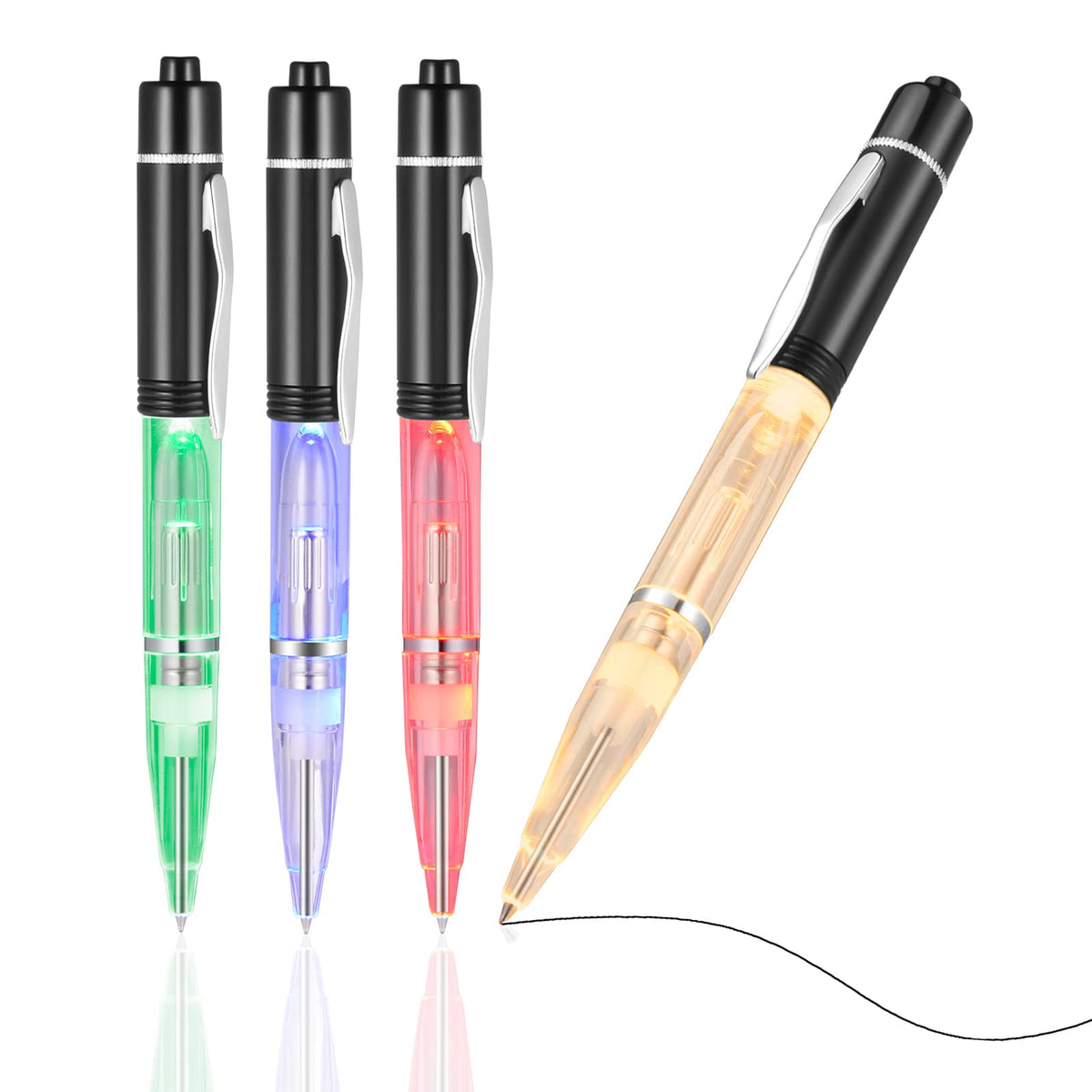Glovion LED Light Pen, Lighted Ballpoint Pen Penlight for Nighttime Writing, LED Writing Pen Fine