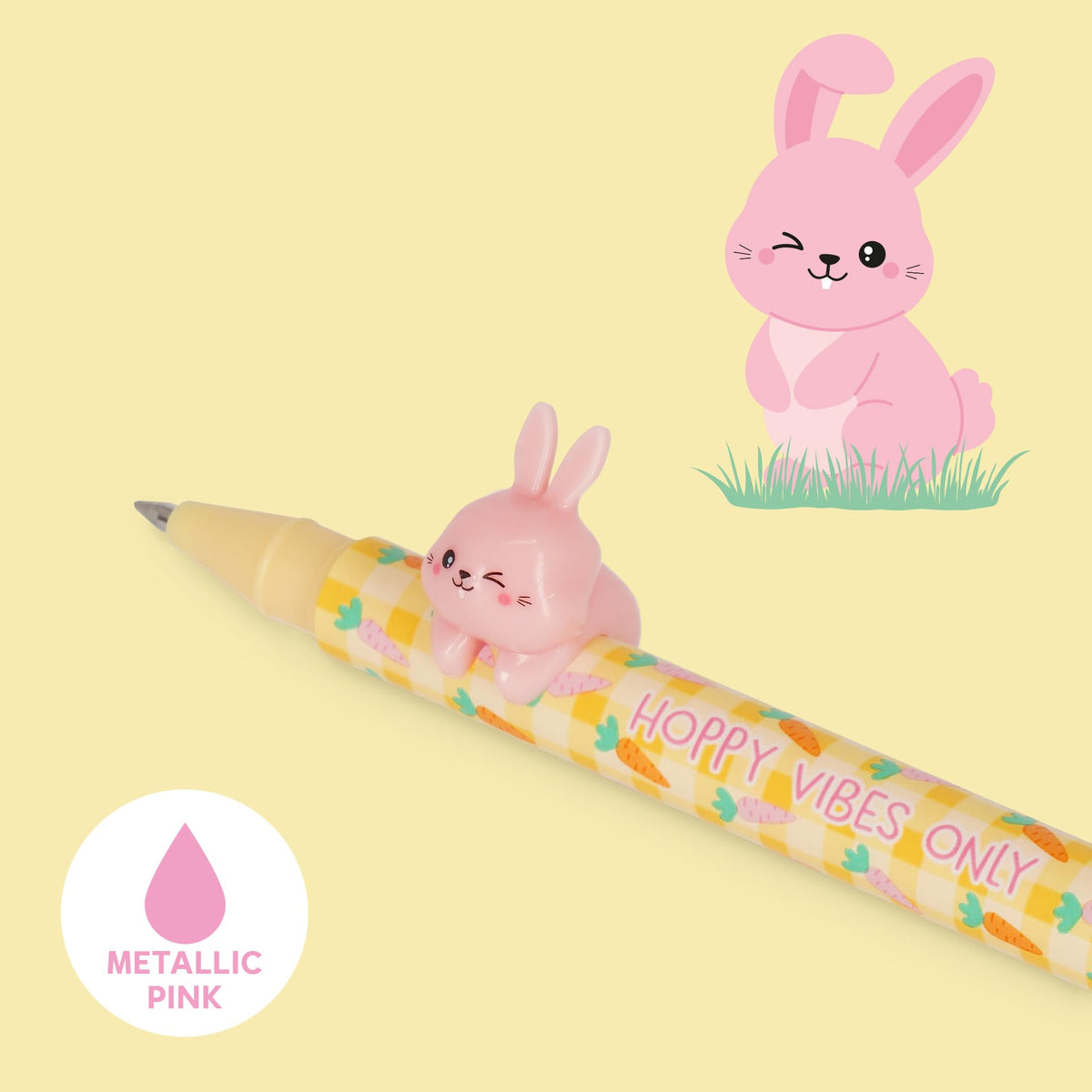 Legami Set of 2 Lovely Friends Hoppy Easter Limited Edition Gel Pens Removable and Reusable