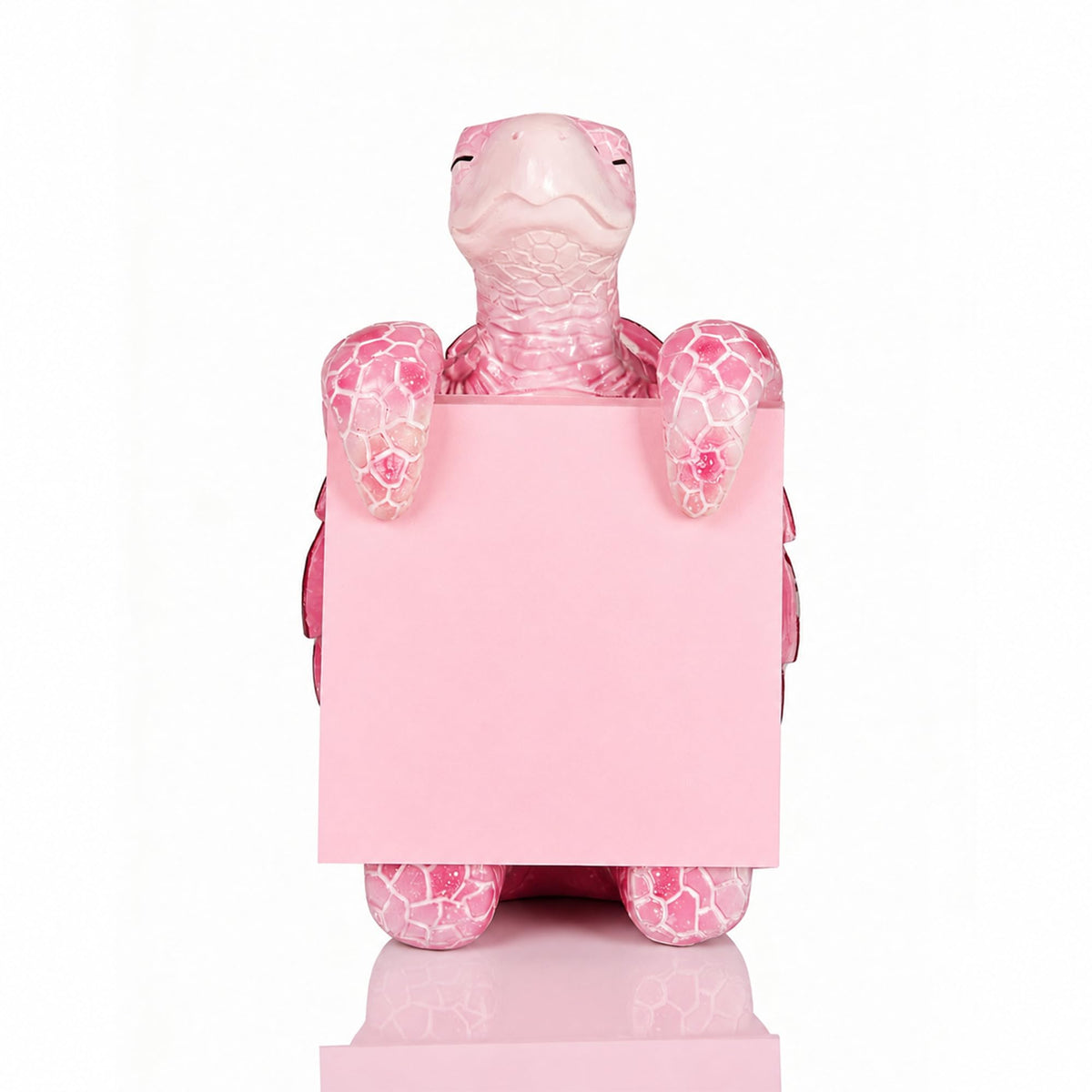 HORTIX Sea Turtle Pop-Up Sticky Note Dispenser for 3 x 3 in Notes, Pink