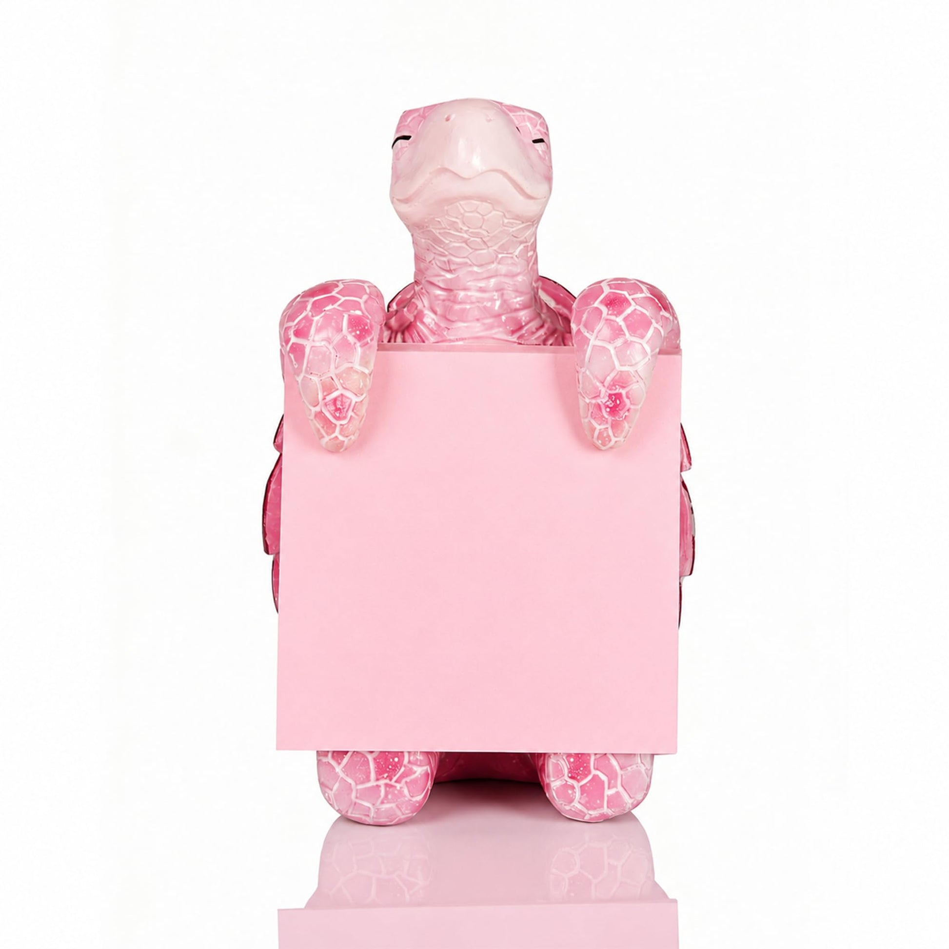 HORTIX Sea Turtle Pop-Up Sticky Note Dispenser for 3 x 3 in Notes, Pink