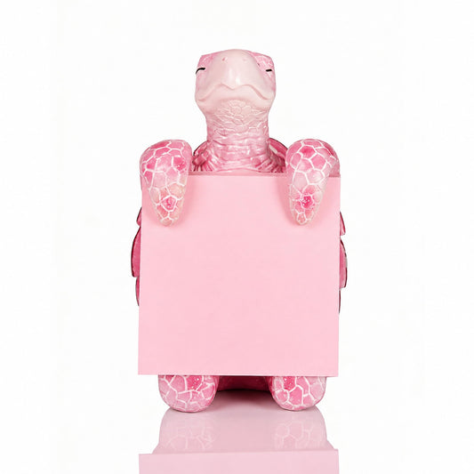 HORTIX Sea Turtle Pop-Up Sticky Note Dispenser for 3 x 3 in Notes, Pink