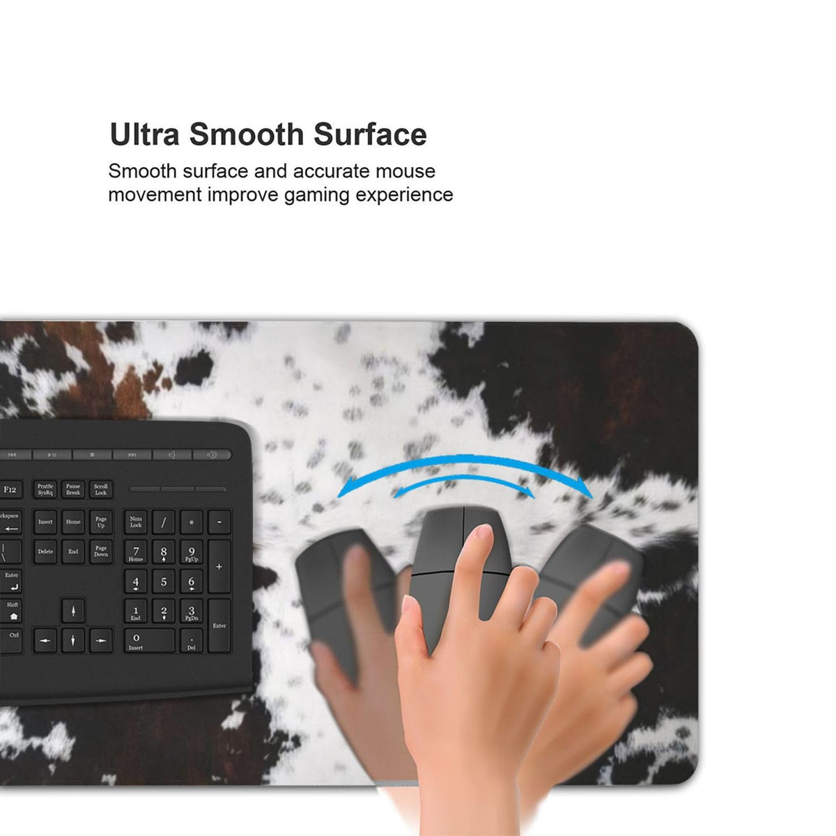 Gaming Mouse Pad, Large Non-Slip Rubber Base Mousepad, Keyboard Mouse Mat, Desk Pad with Stitched
