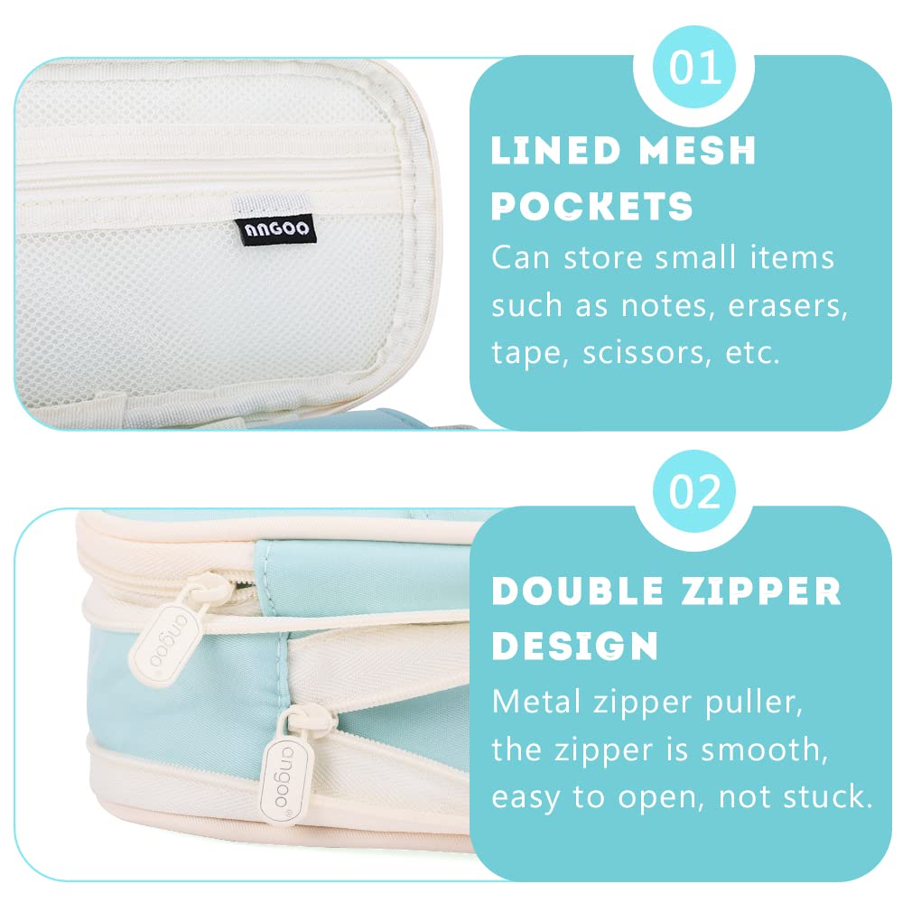 iSuperb Foldable Pencil Case Zipper Big Capacity Aesthetic Canvas Pencil Pouch Stationery