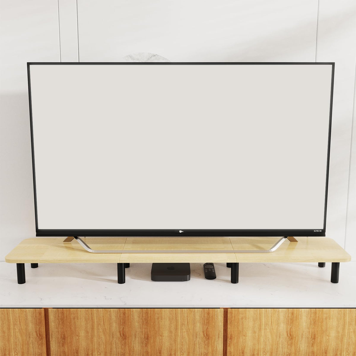 WEGASTU Large Extra Long Monitor Stand Riser 43.7in,Dual Monitor Riser, Wide TV Stand for 2