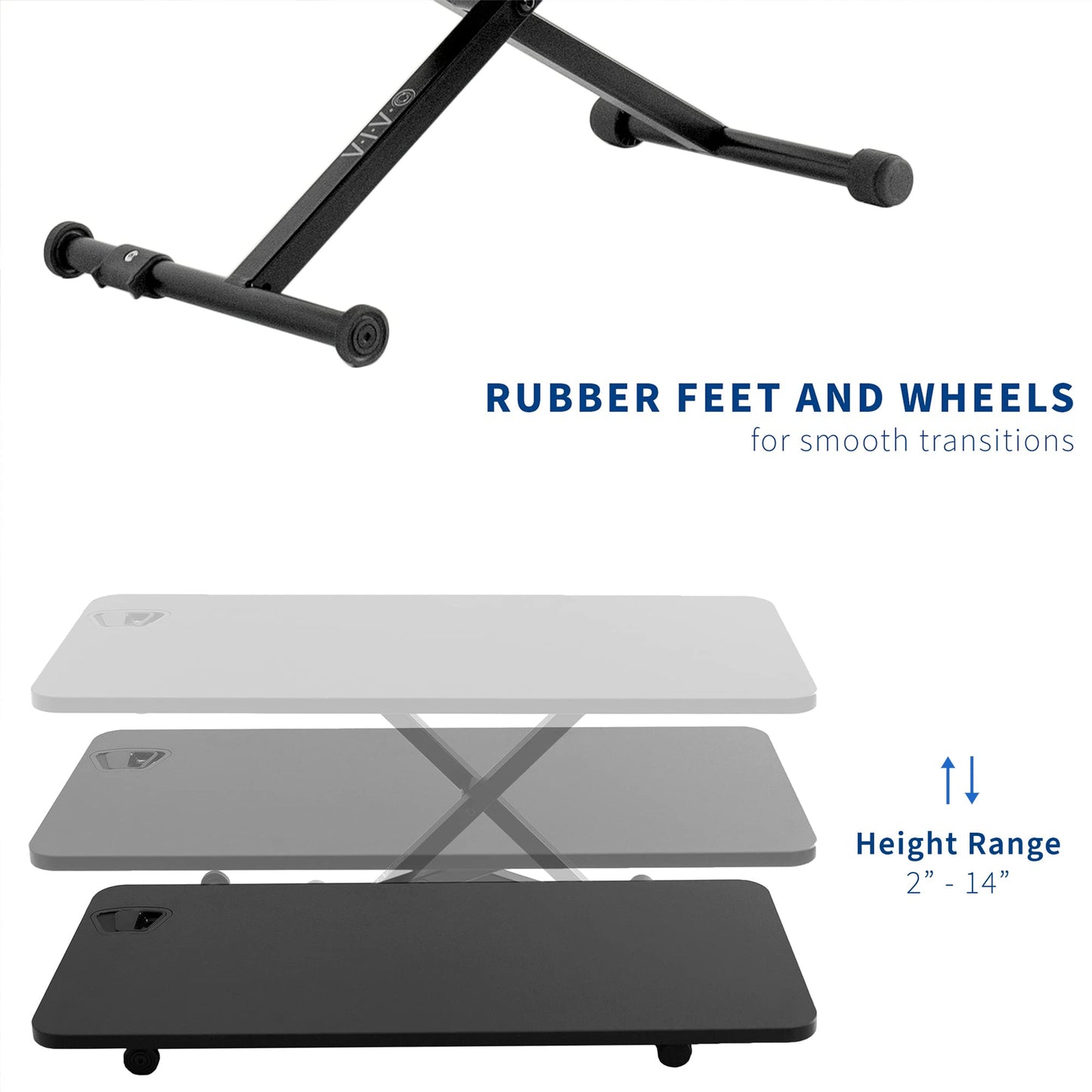 VIVO Black 28 in Single Top Standing Desk Converter, DESK-V011F