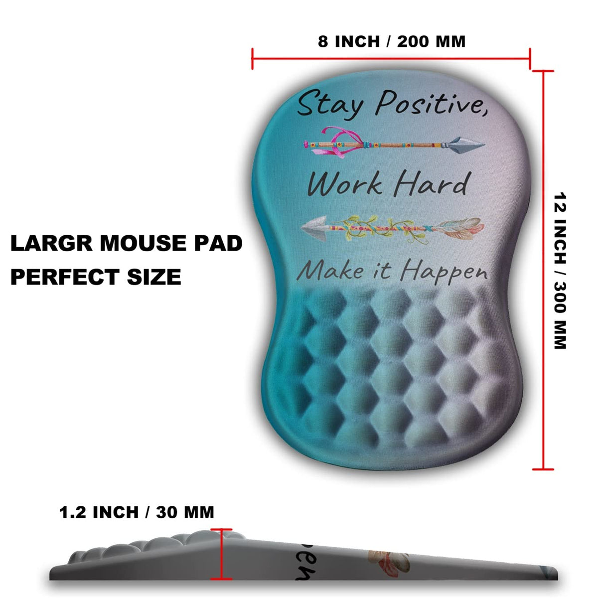 KUOSGM Mouse Pad Wrist Support, Ergonomic Mouse Pad with Massage Dot, Comfortable Computer Mouse