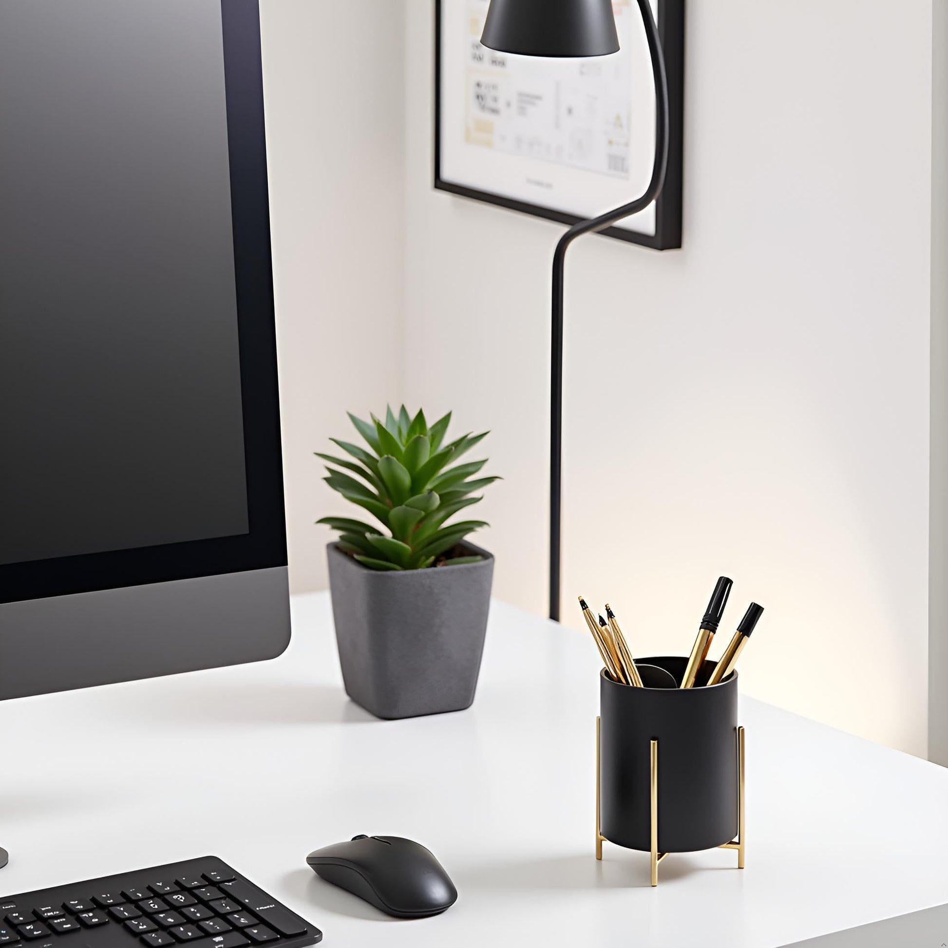 SIEBOLD Sturdy Pen Holder Simple and elegant for Desk Matte Pencil Holder Ceramic Cute Desktop