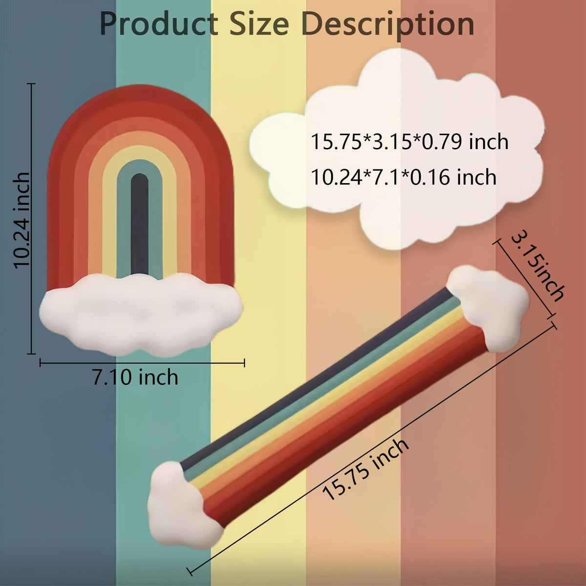 Gel Cloud Keyboard Wrist Rest Cute Rainbow Mouse Pad with Wrist Rest for Computer Keyboard and
