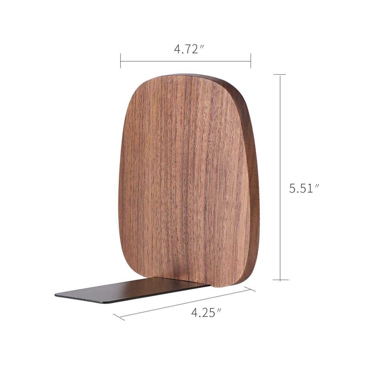 muso wood Book Ends for Shelves, Walnut 2 Pairs