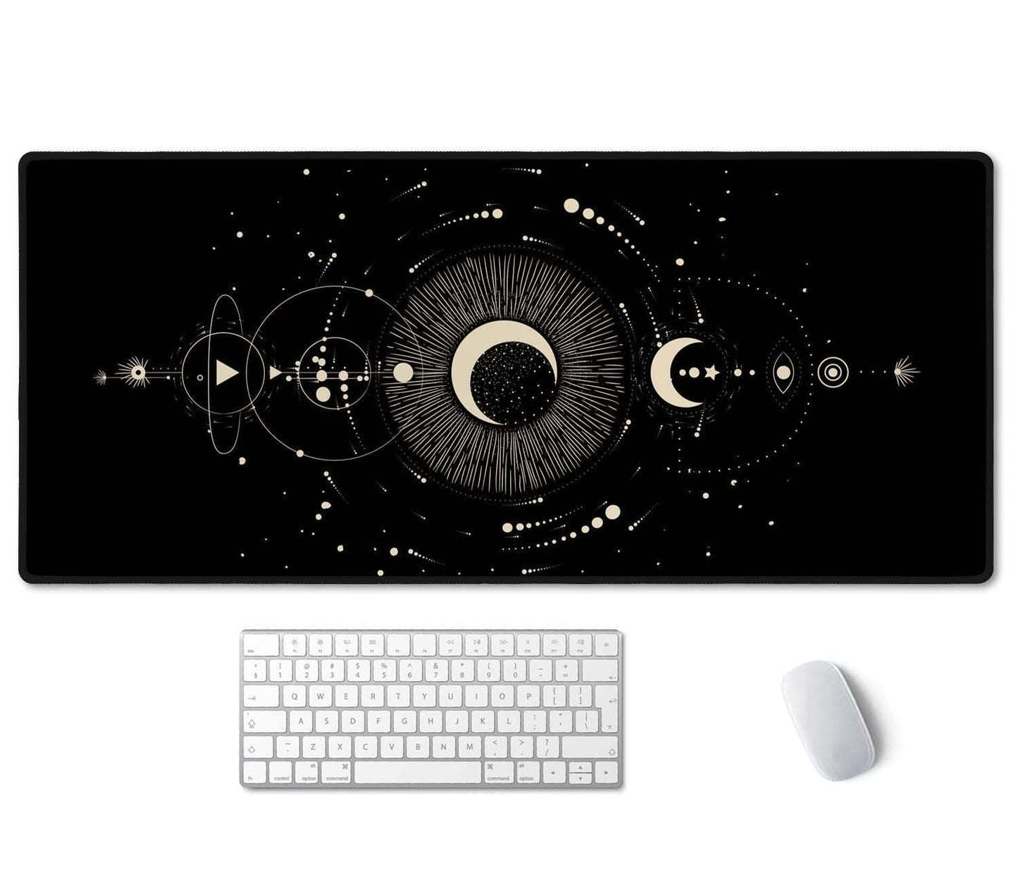 SSOIU Moon Phases Large Mouse Pad, Full Desk XXL Extended Gaming Mouse Pad 35.5" X 15.7"