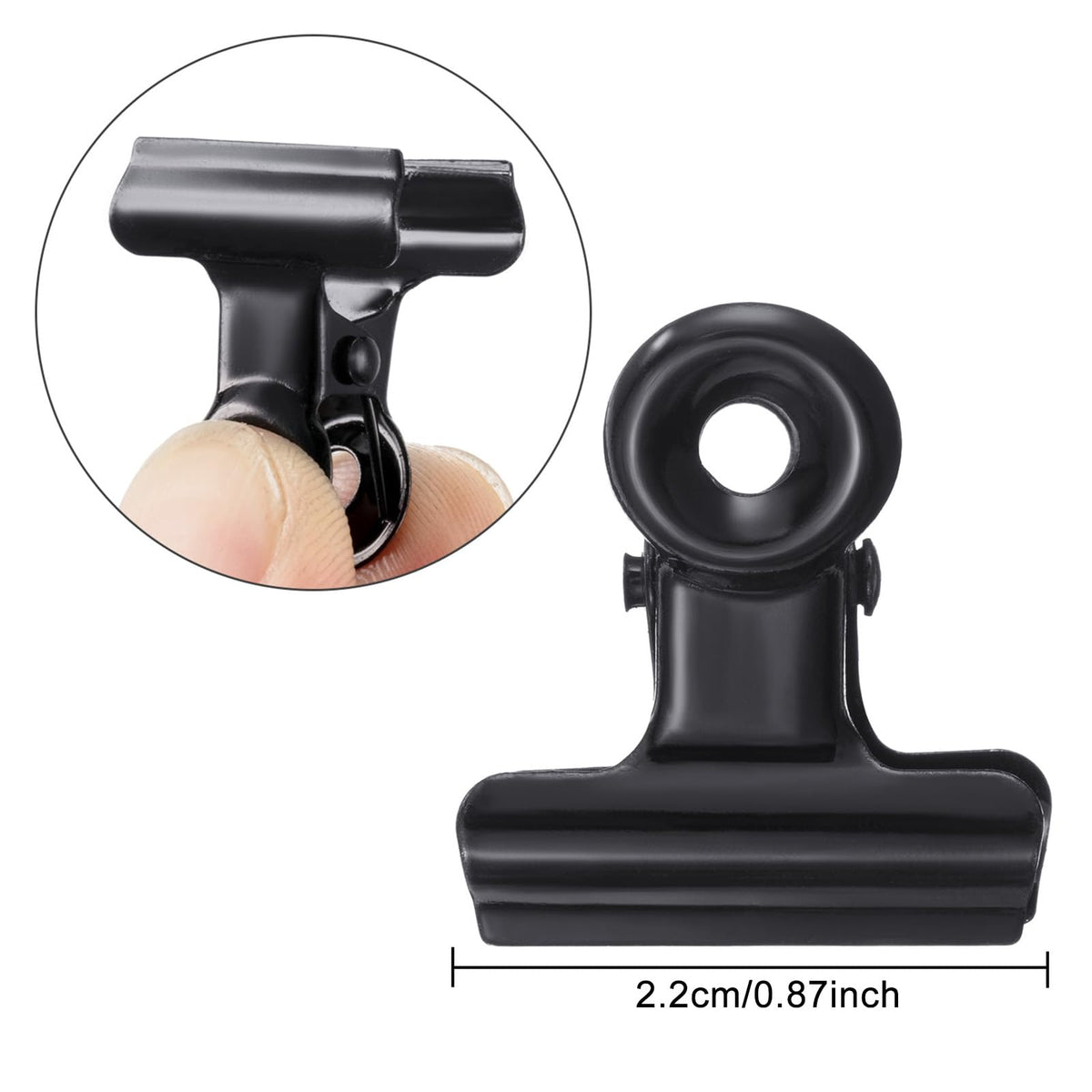 40 Pack Metal Bulldog Clips, Small Bull Binder Paper Clips, Black