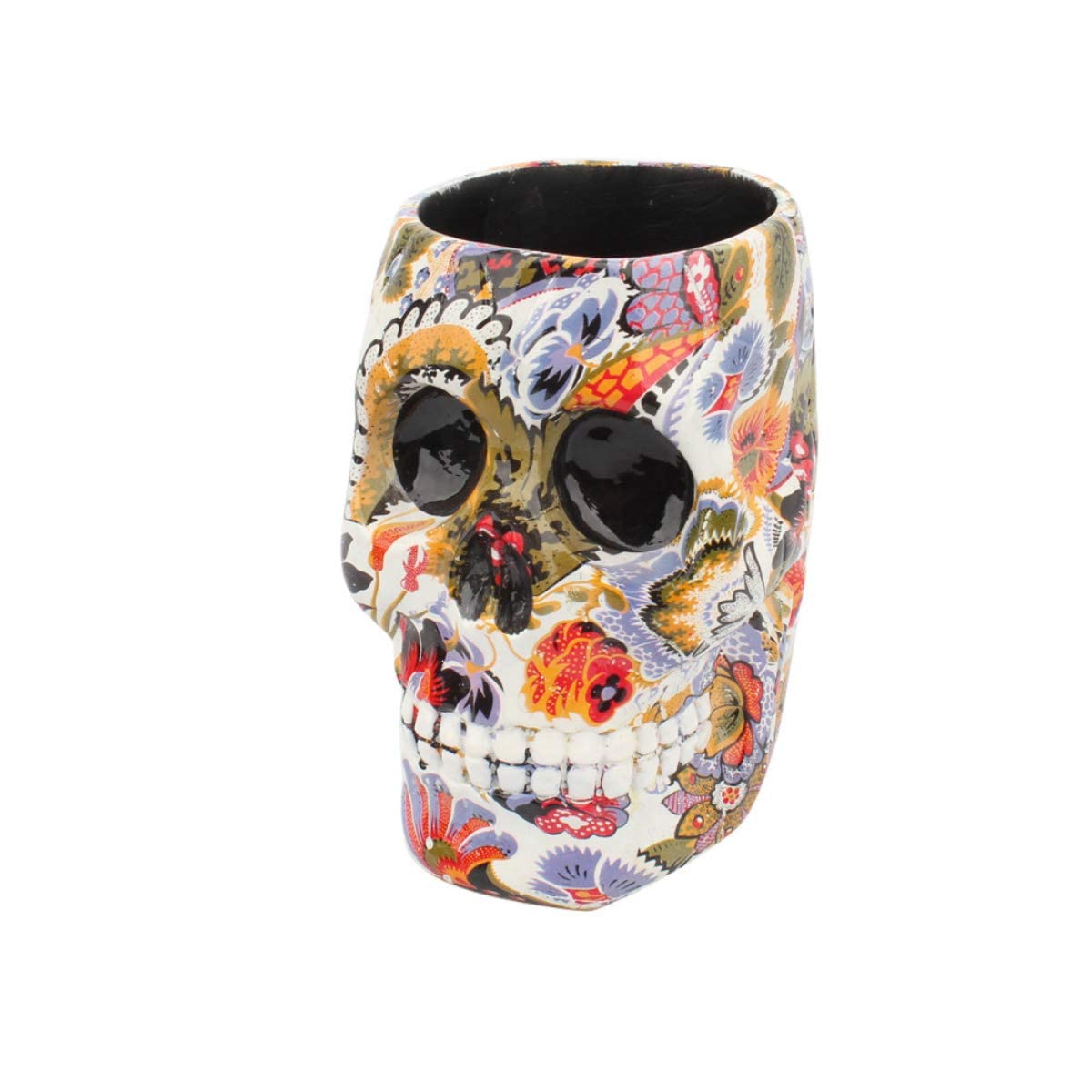 UnionKK 1 PCS Skull Pencil Holder Skeleton Pen Storage Organizer for Office Desk Skull Head Makeup