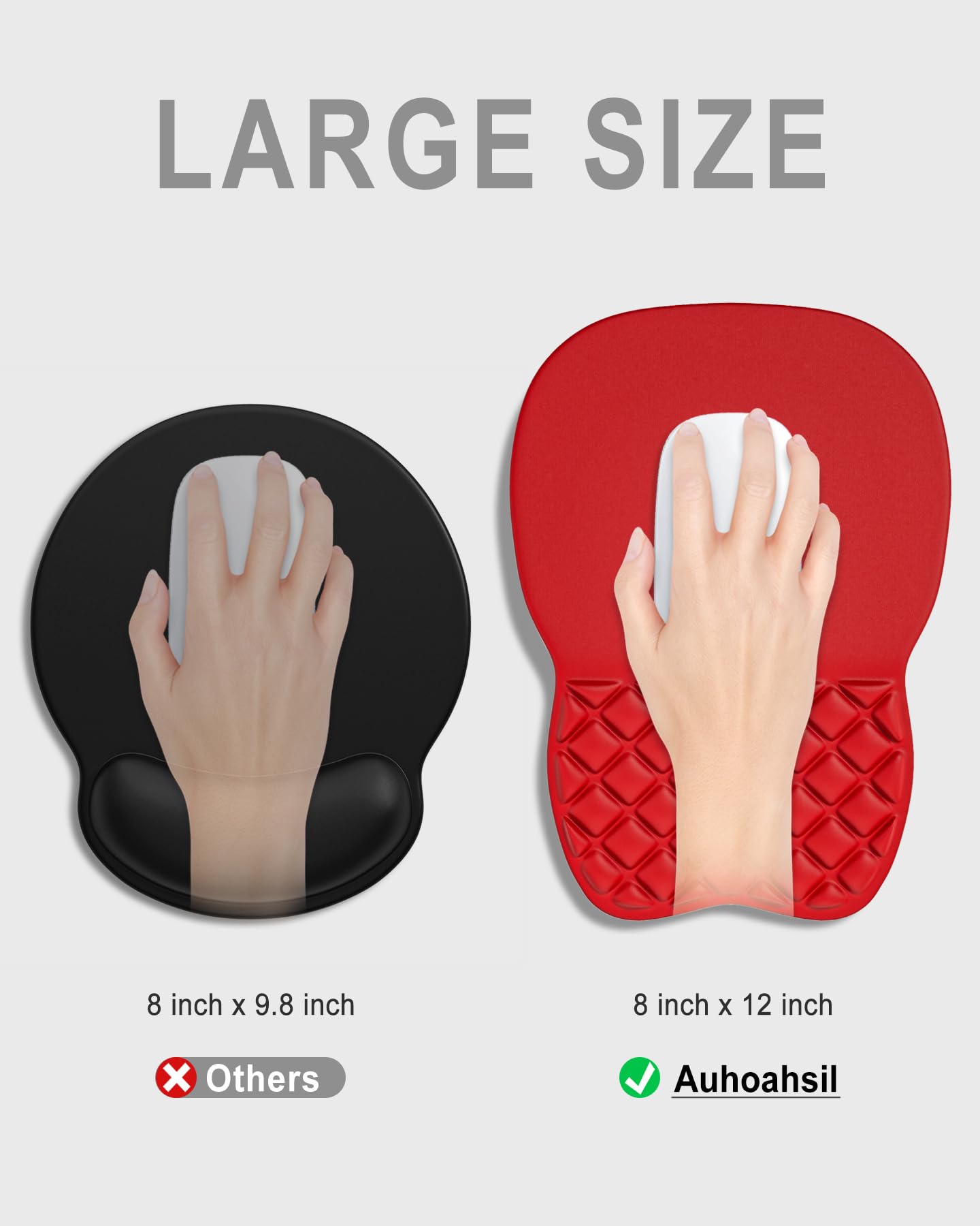 Auhoahsil Ergonomic Mouse Pad with Wrist Rest, Comfortable Slope Computer Mouse Mat with Wrist