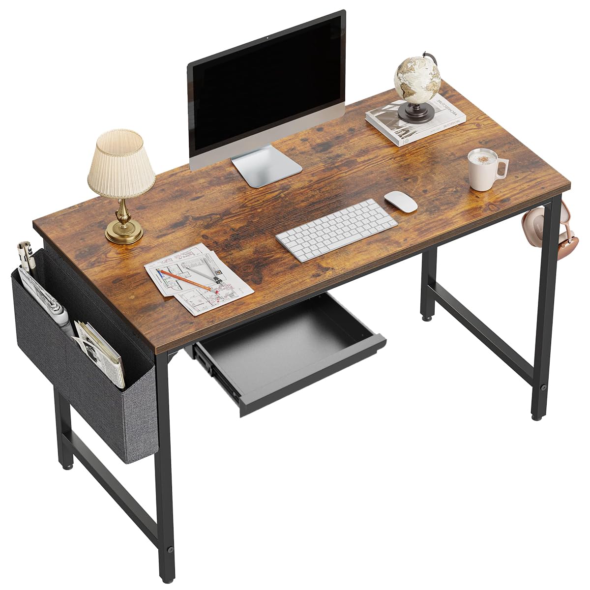 Beiyier Under Desk Sliding Drawer for Office Desk or Table, Pull-out Storage Organizer for